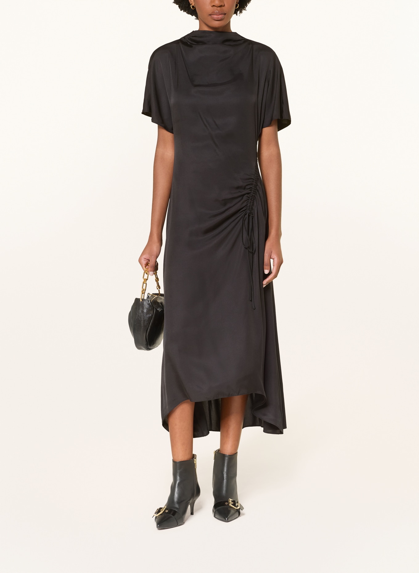 ALLSAINTS Kleid ROSIE mit Seide: SCHWARZ