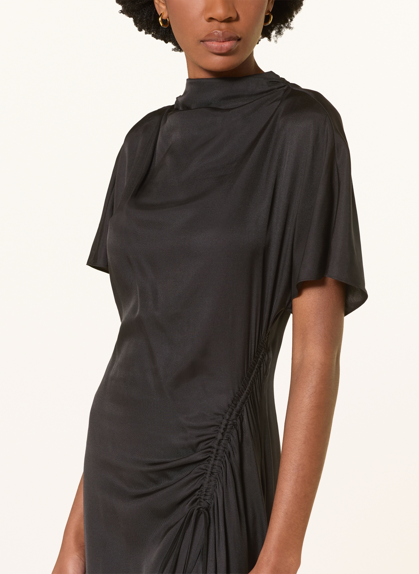 ALLSAINTS Kleid ROSIE mit Seide: SCHWARZ