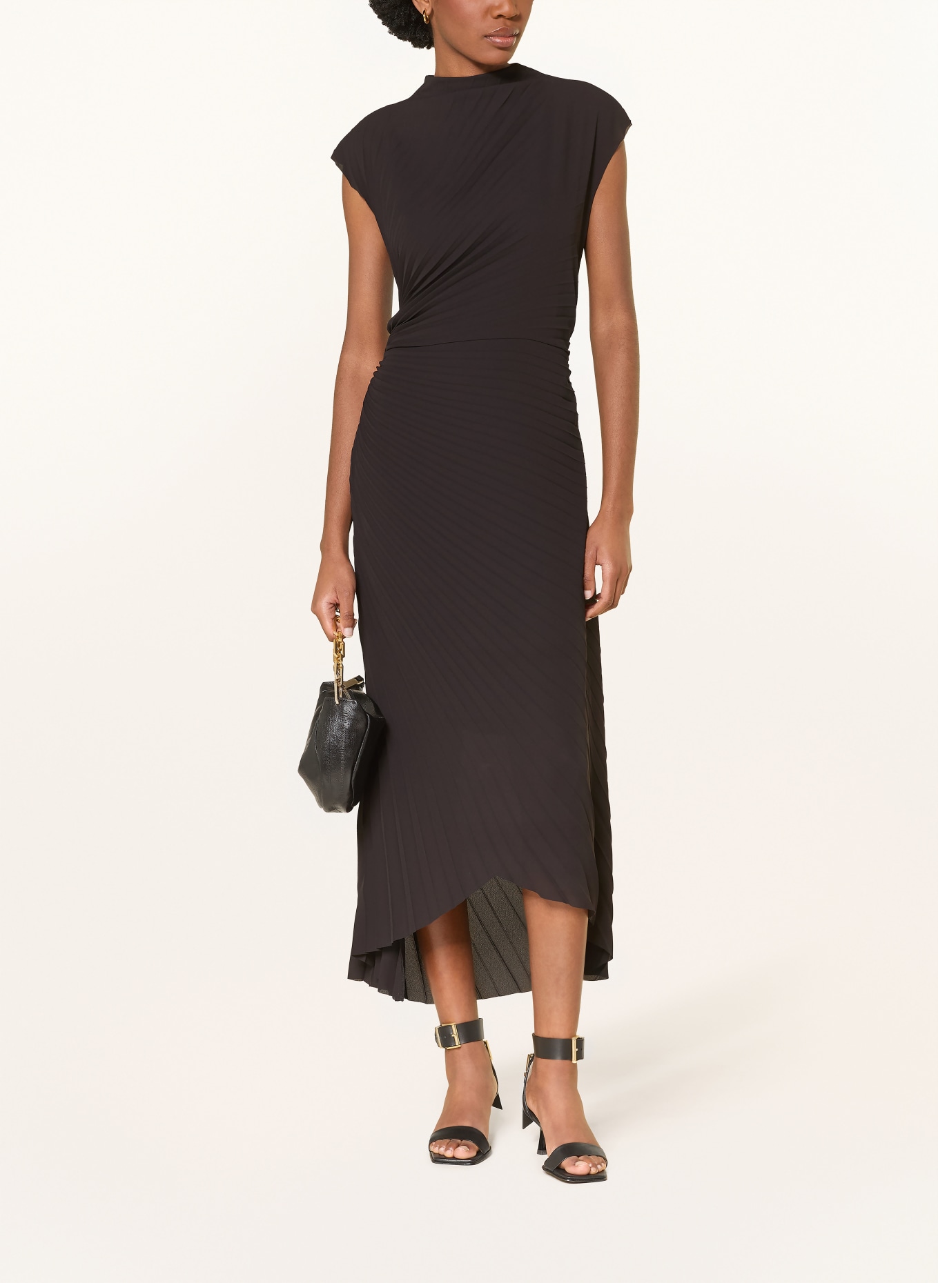 ALLSAINTS Robe plissée RAYANNA: NOIR