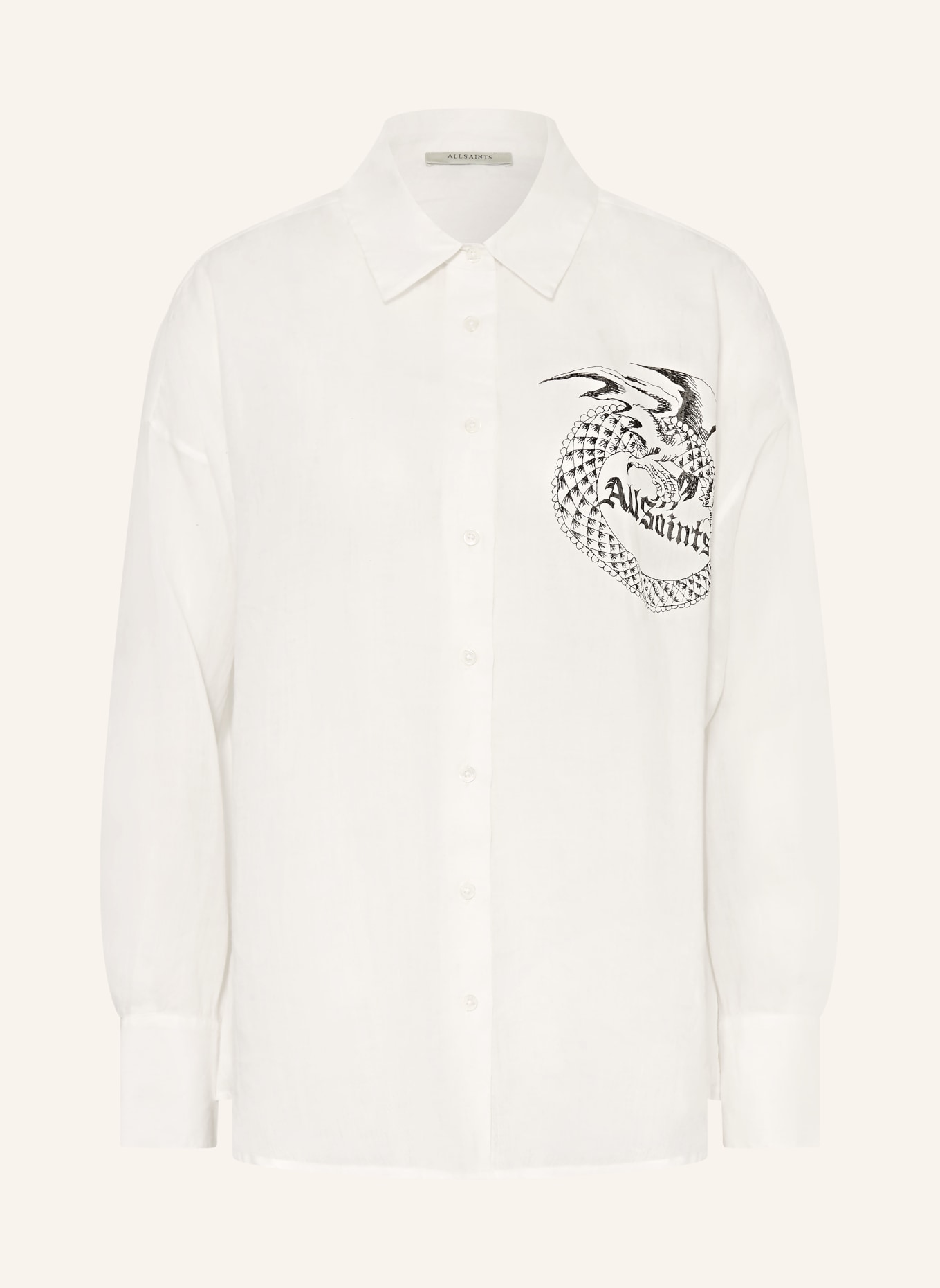 ALLSAINTS SPARROW Shirt Blouse: WHITE / BLACK