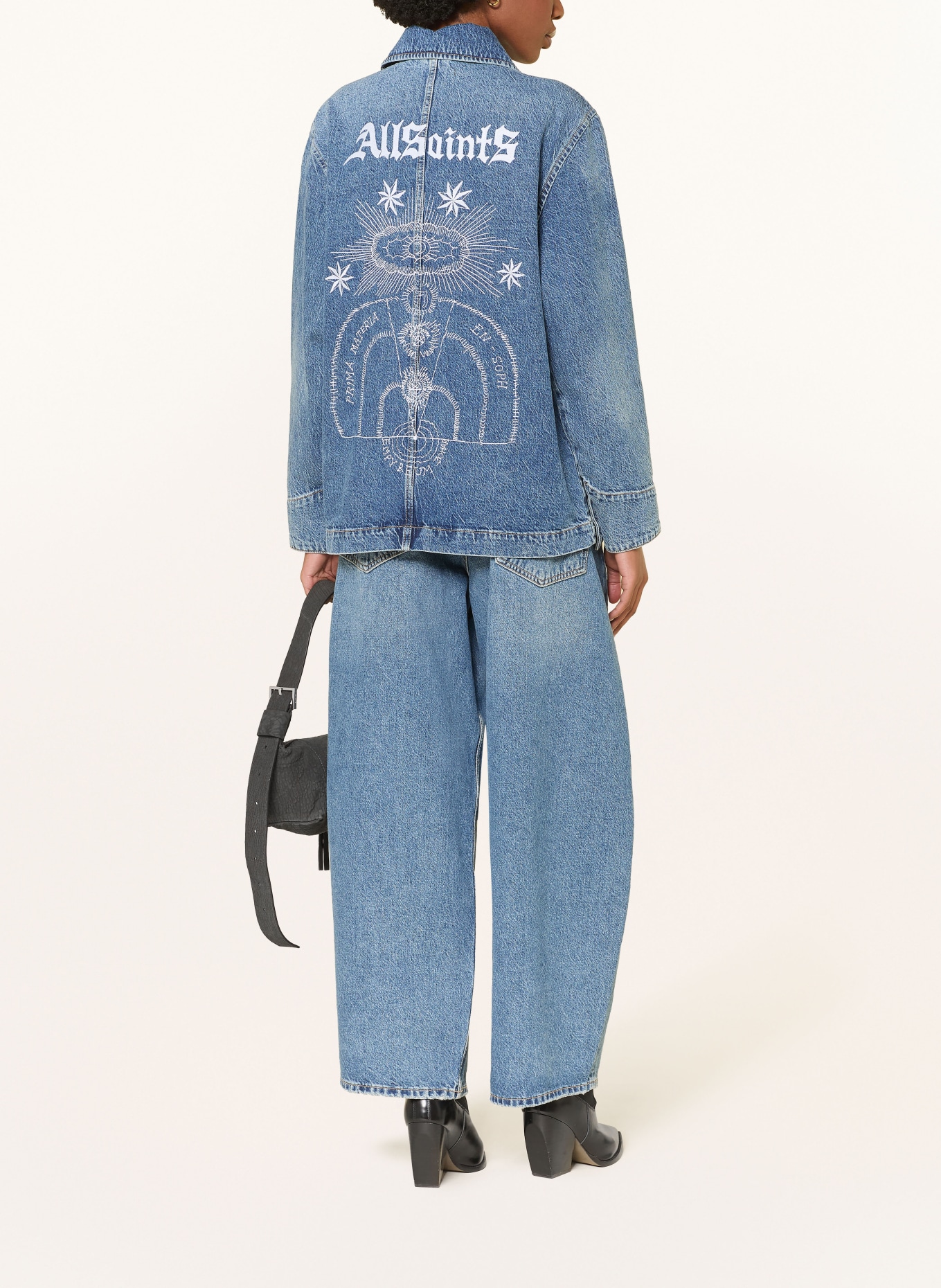 ALLSAINTS Jeansjacke BEX mit Schmucksteinen: 2846 Mid Indigo