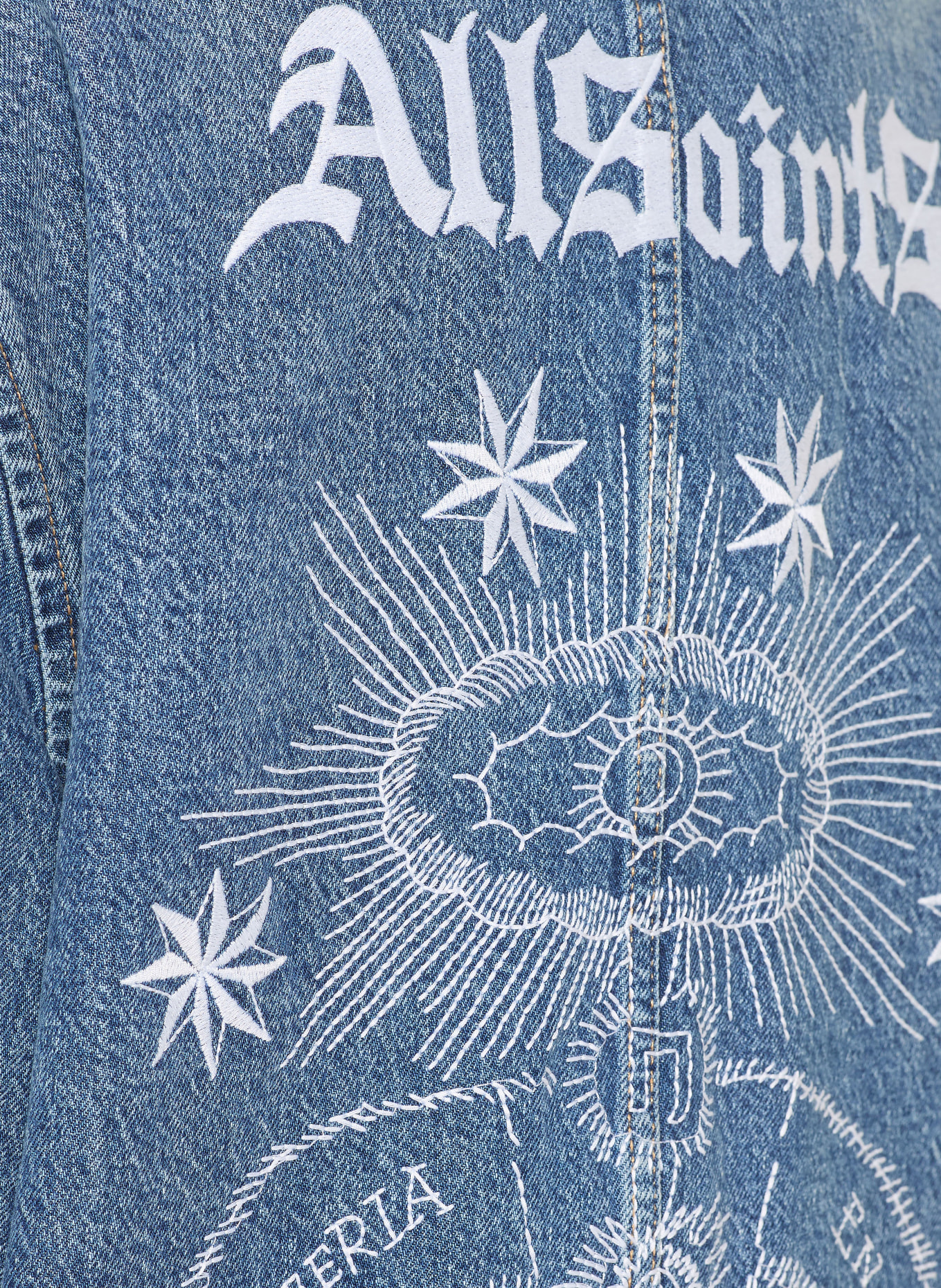 ALLSAINTS Jeansjacke BEX mit Schmucksteinen: 2846 Mid Indigo