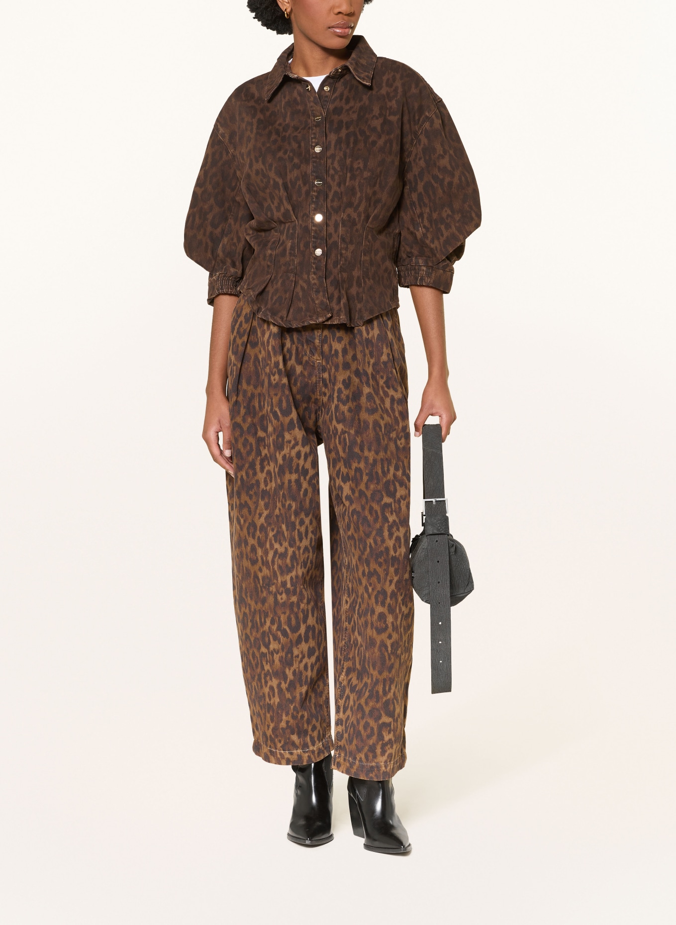 ALLSAINTS Jeansjacke NANCY mit 3/4-Arm: 10062 LEPPO BROWN