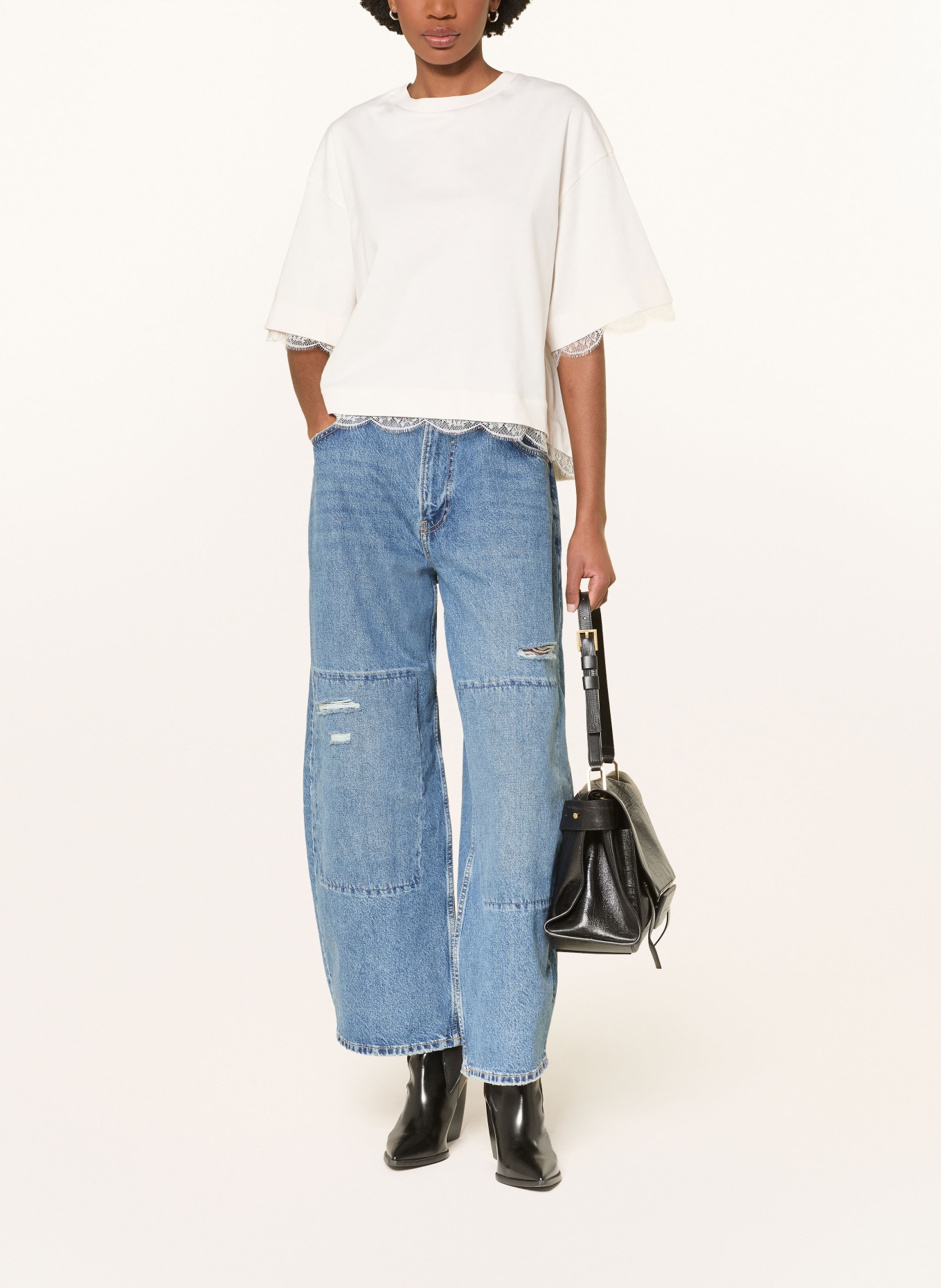 ALLSAINTS Tričko NIA s krajkou: REŽNÁ