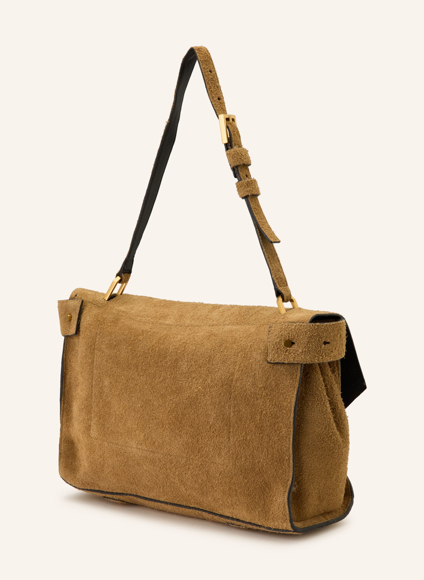 ALLSAINTS URSA Shoulder Bag: CAMEL / GOLD