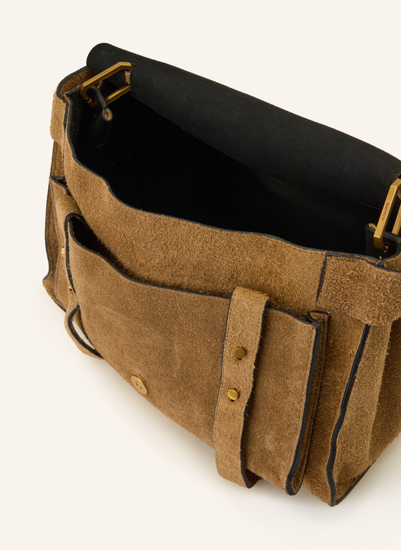 ALLSAINTS URSA Shoulder Bag: CAMEL / GOLD
