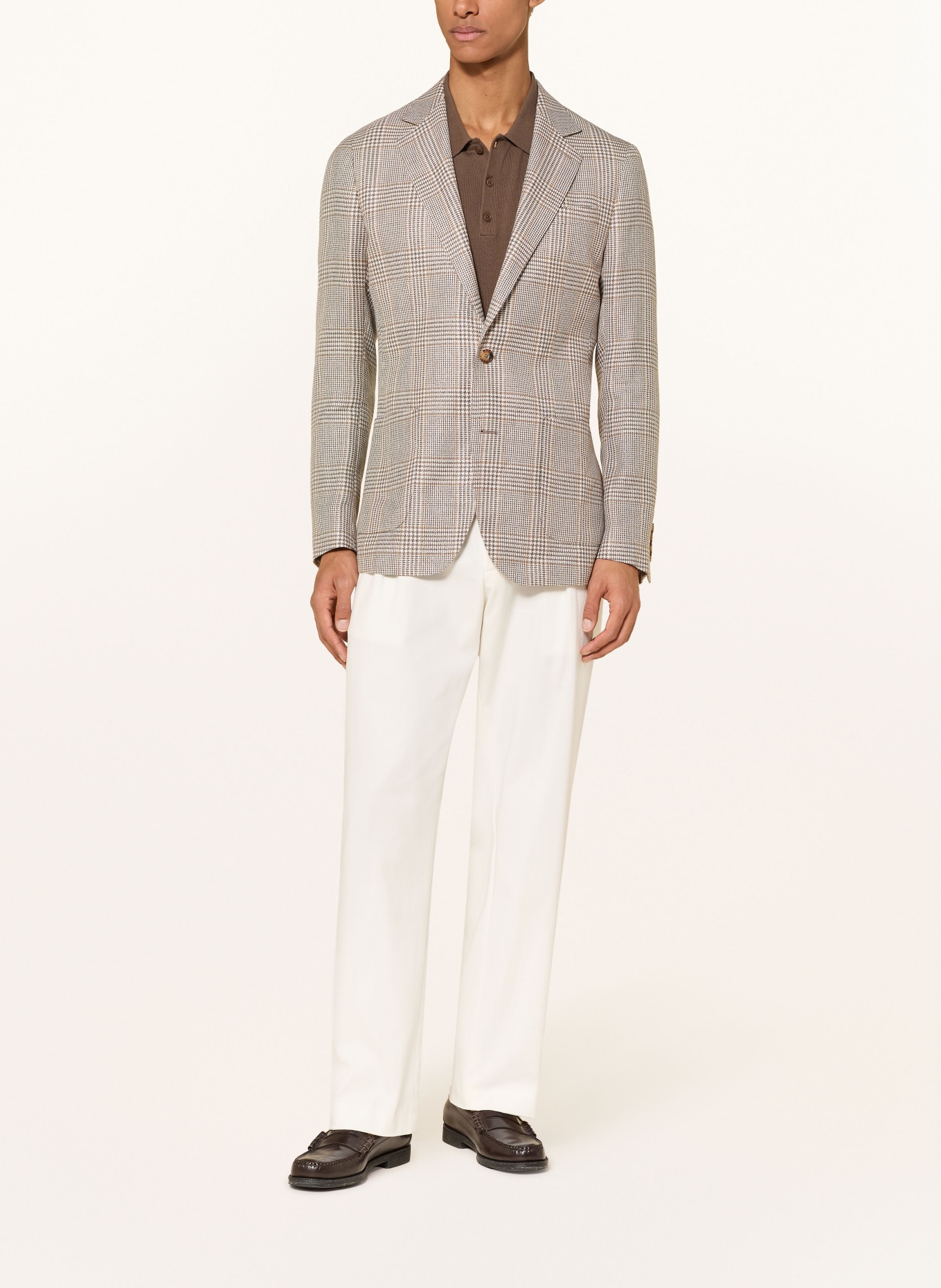 REISS Marynarka EPSOM o kroju dopasowanym z lnu: KREMOWY / CAMELOWY / CIEMNOBRĄZOWY