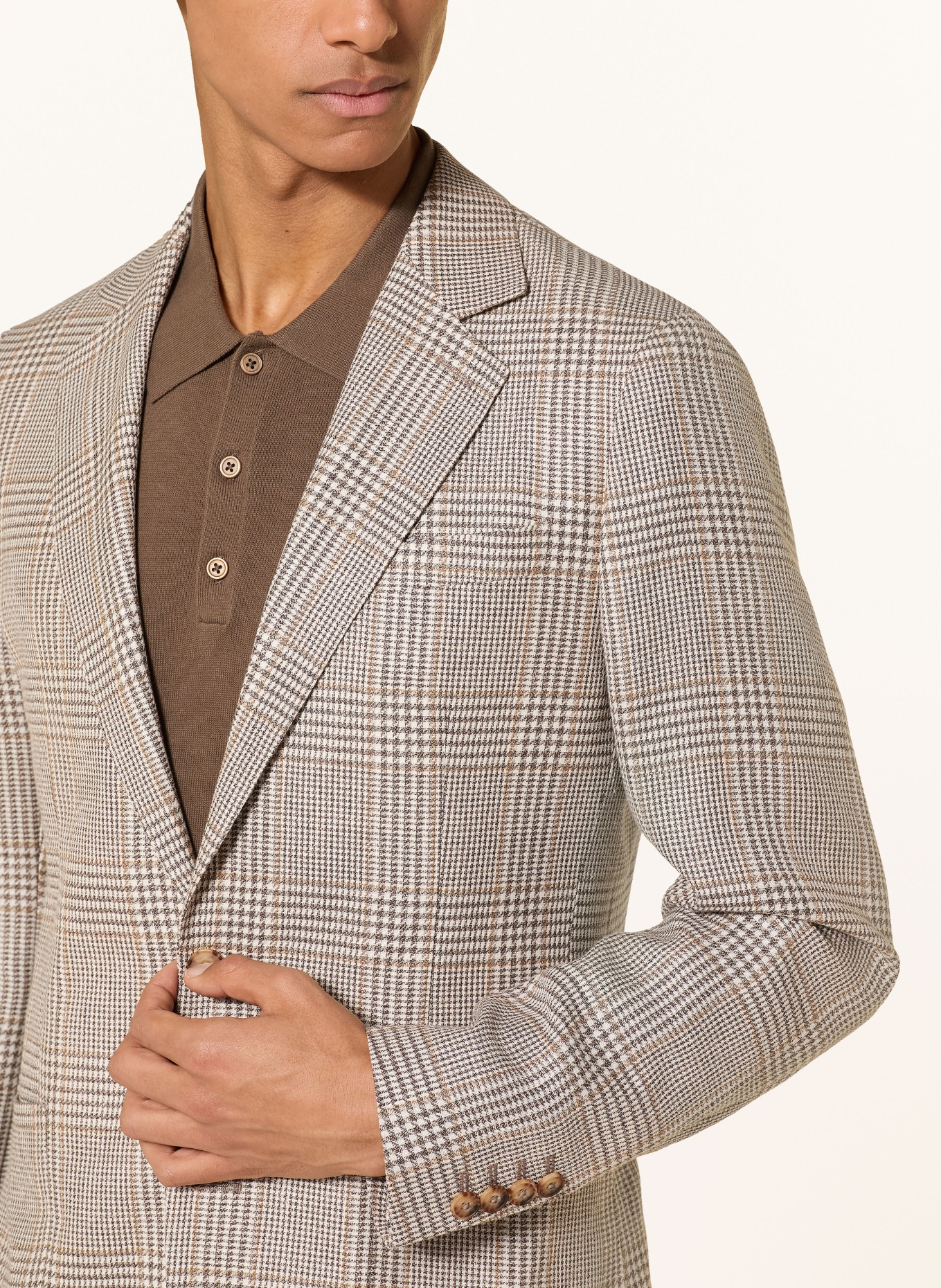 REISS Marynarka EPSOM o kroju dopasowanym z lnu: KREMOWY / CAMELOWY / CIEMNOBRĄZOWY