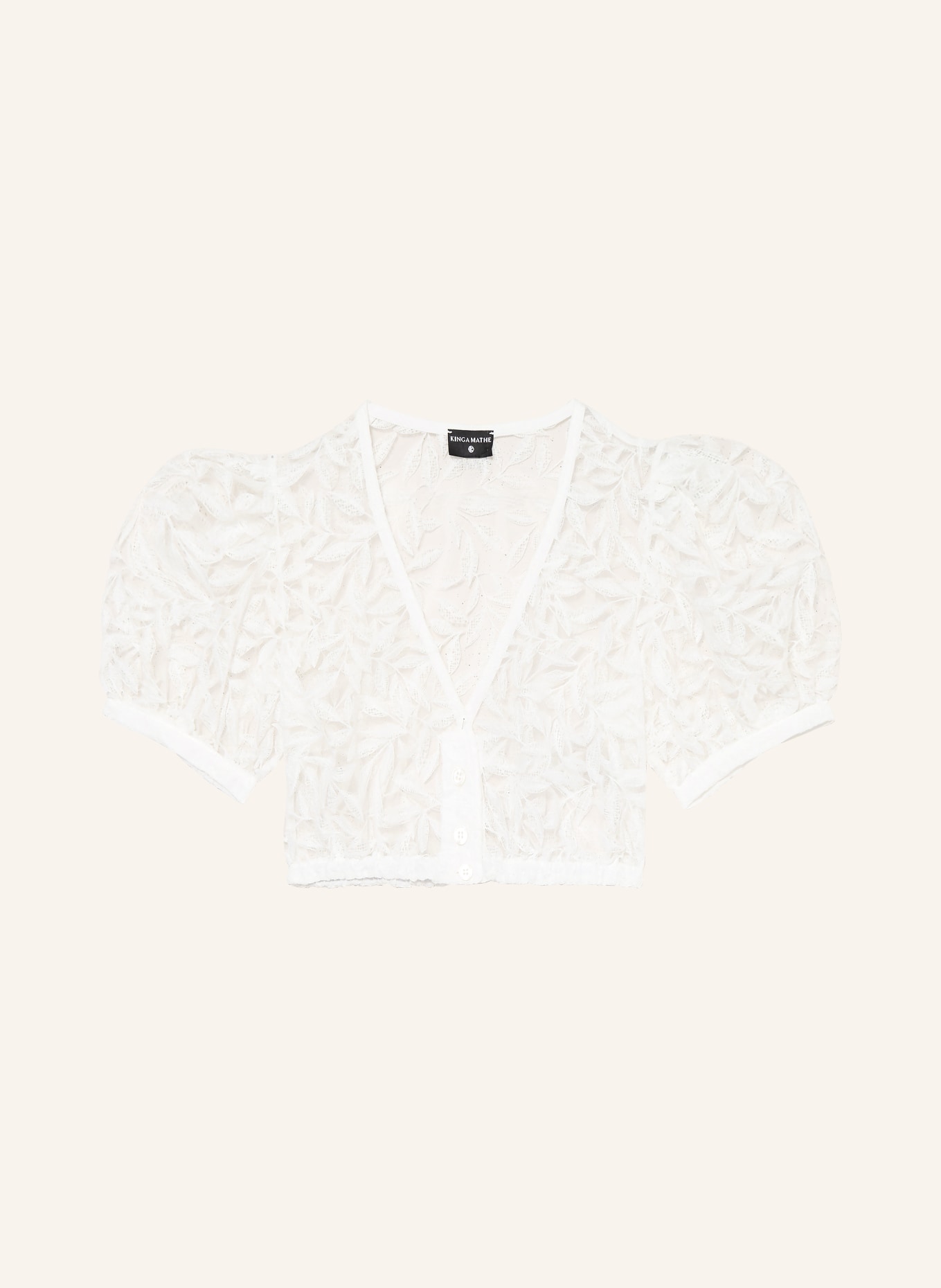 KINGA MATHE Dirndbluse ANNA aus Spitze: WEISS