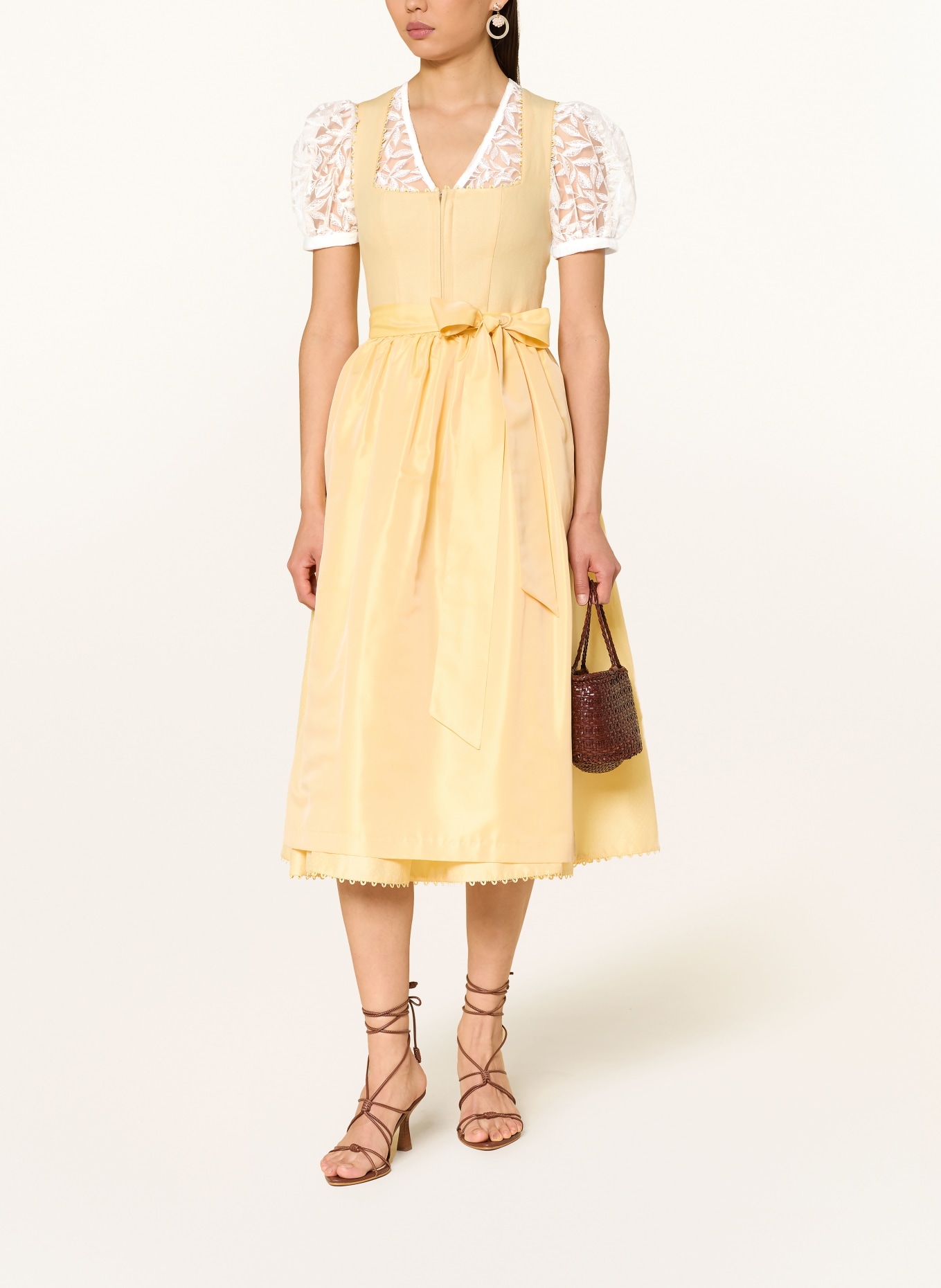 KINGA MATHE Dirndbluse ANNA aus Spitze: WEISS