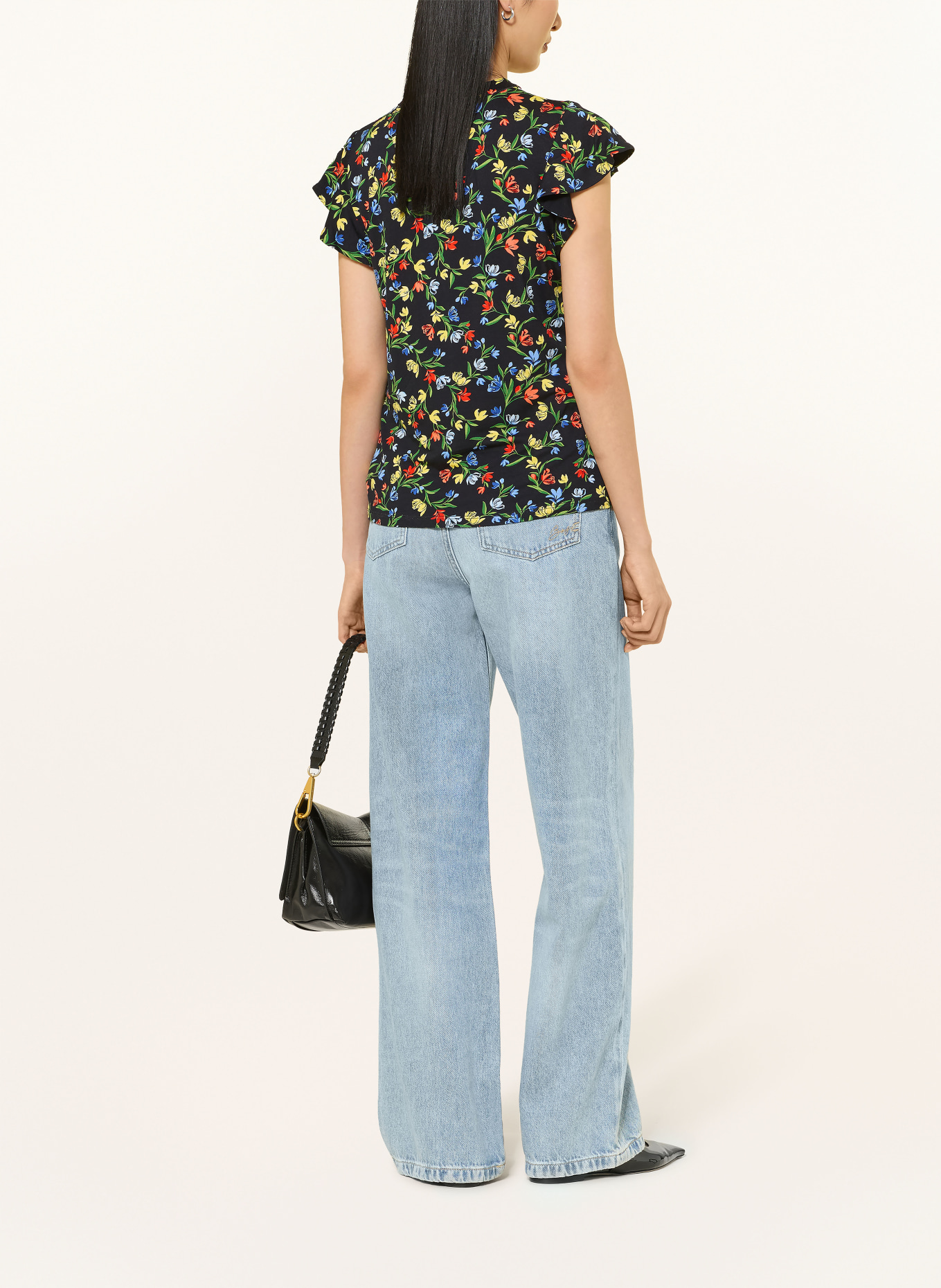 HOBBS Blusenshirt LILA: DUNKELBLAU / ROT / GELB