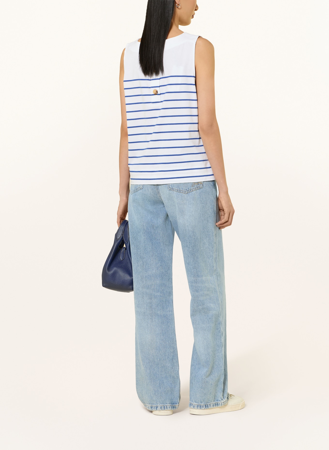 HOBBS Top FERN: WHITE / BLUE