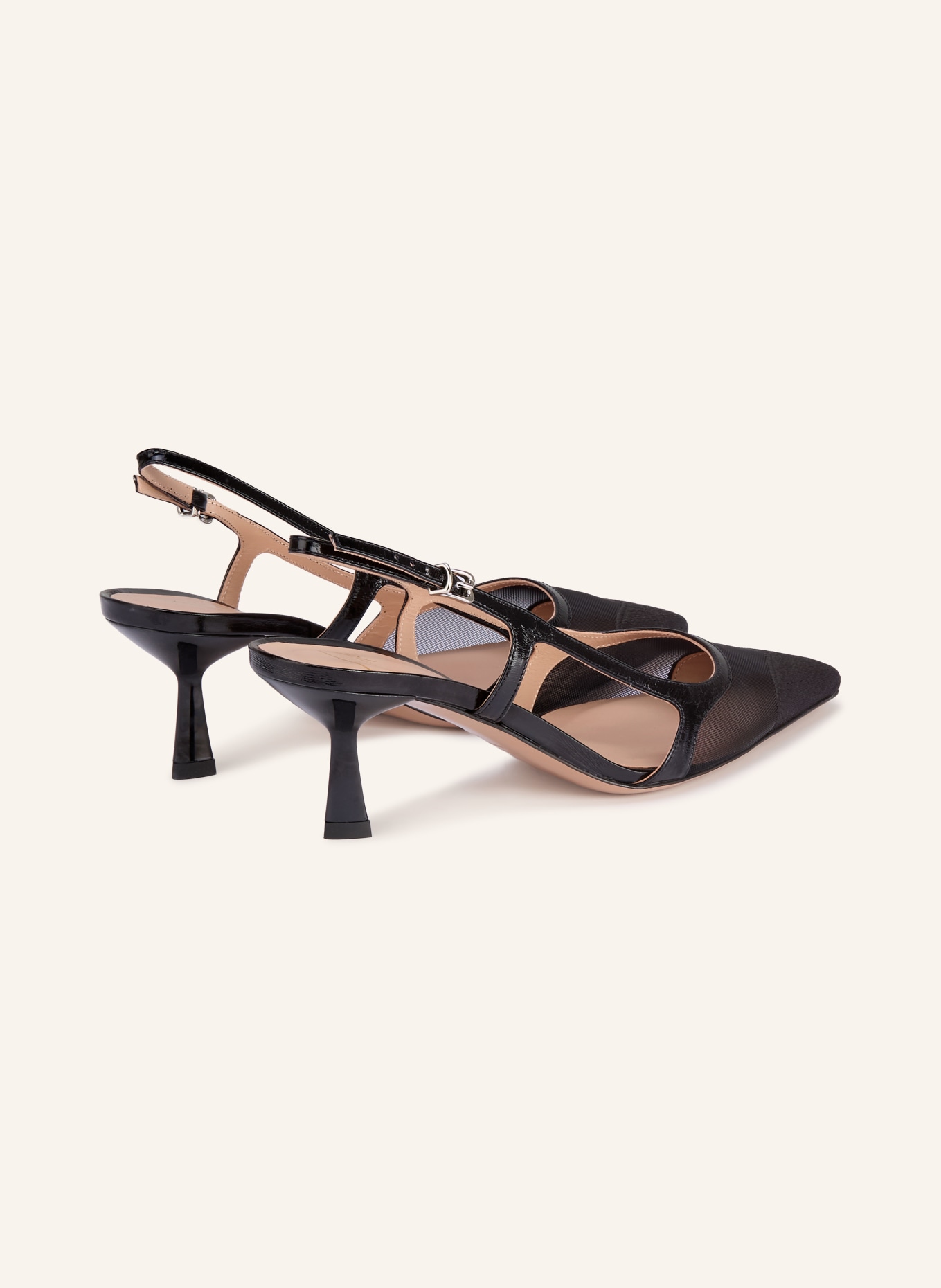 FESTA Czółenka typu sling INER: CZARNY / SREBRNY