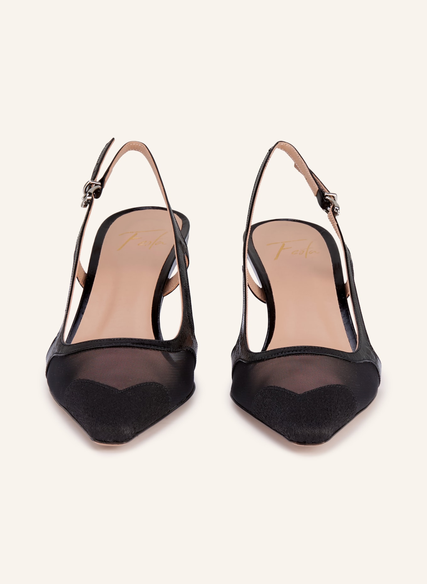 FESTA Czółenka typu sling INER: CZARNY / SREBRNY