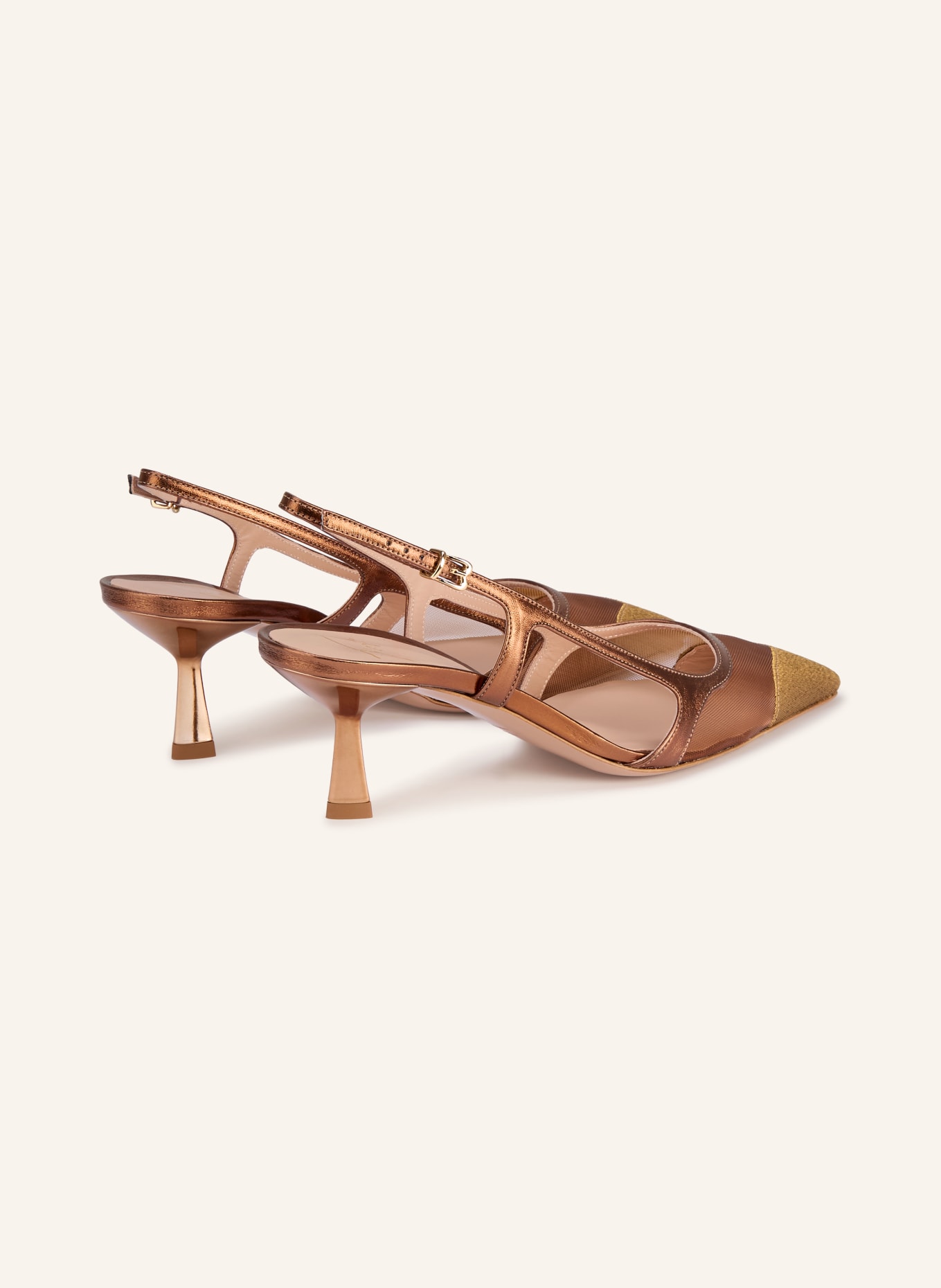 FESTA Czółenka typu sling INER: BRĄZOWY / ZŁOTY