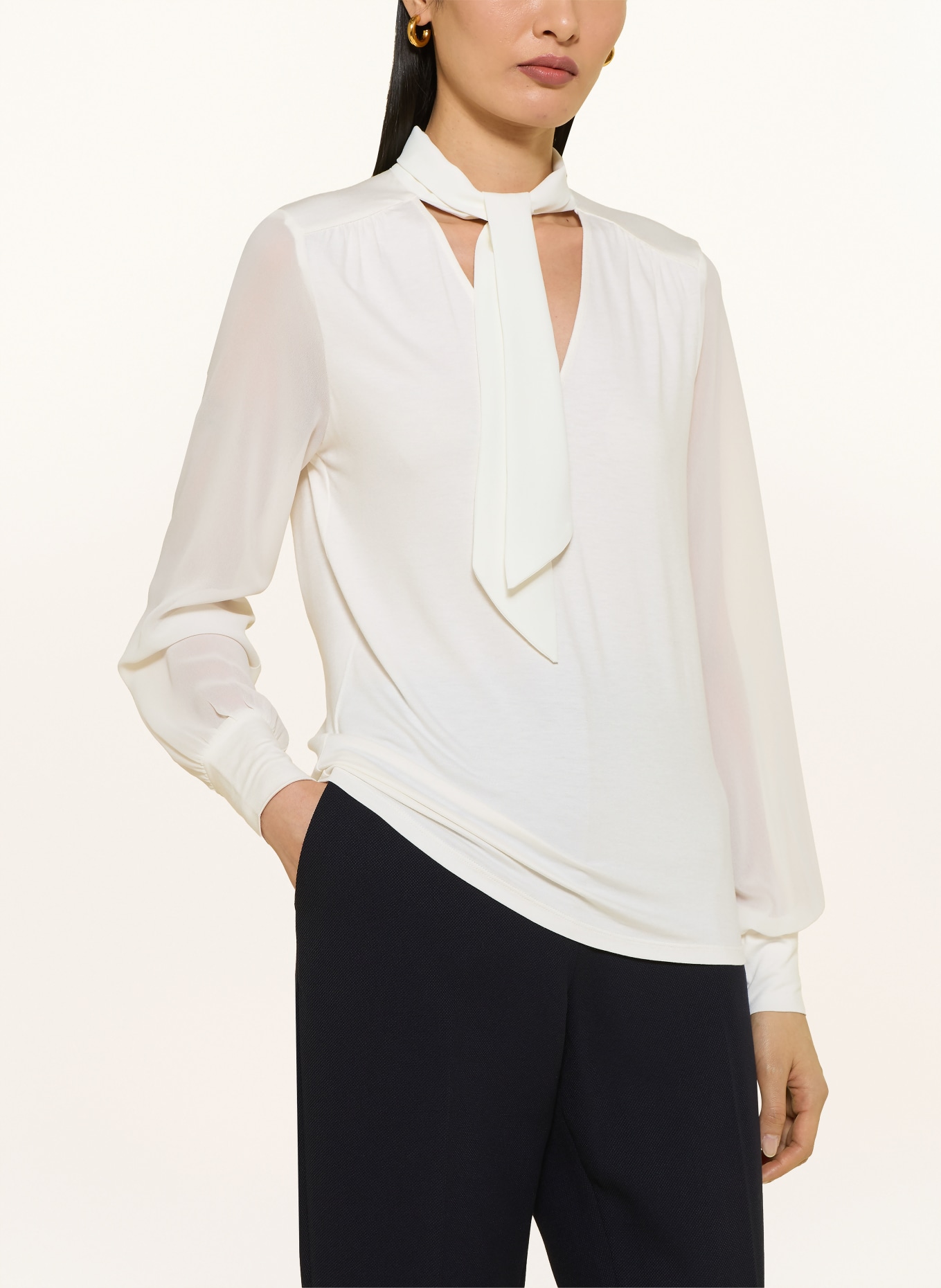 HOBBS TARINI Bow Blouse: CREAM