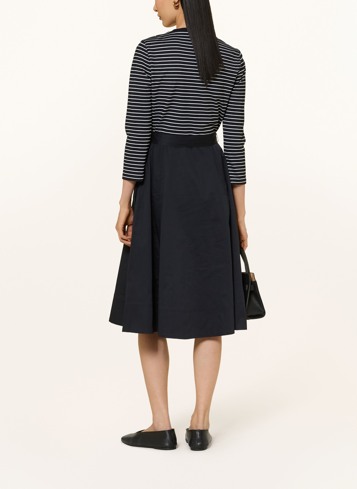 HOBBS Sukienka VIVIANA z mieszanki materiałów z rękawami 3/4: GRANATOWY / BIAŁY