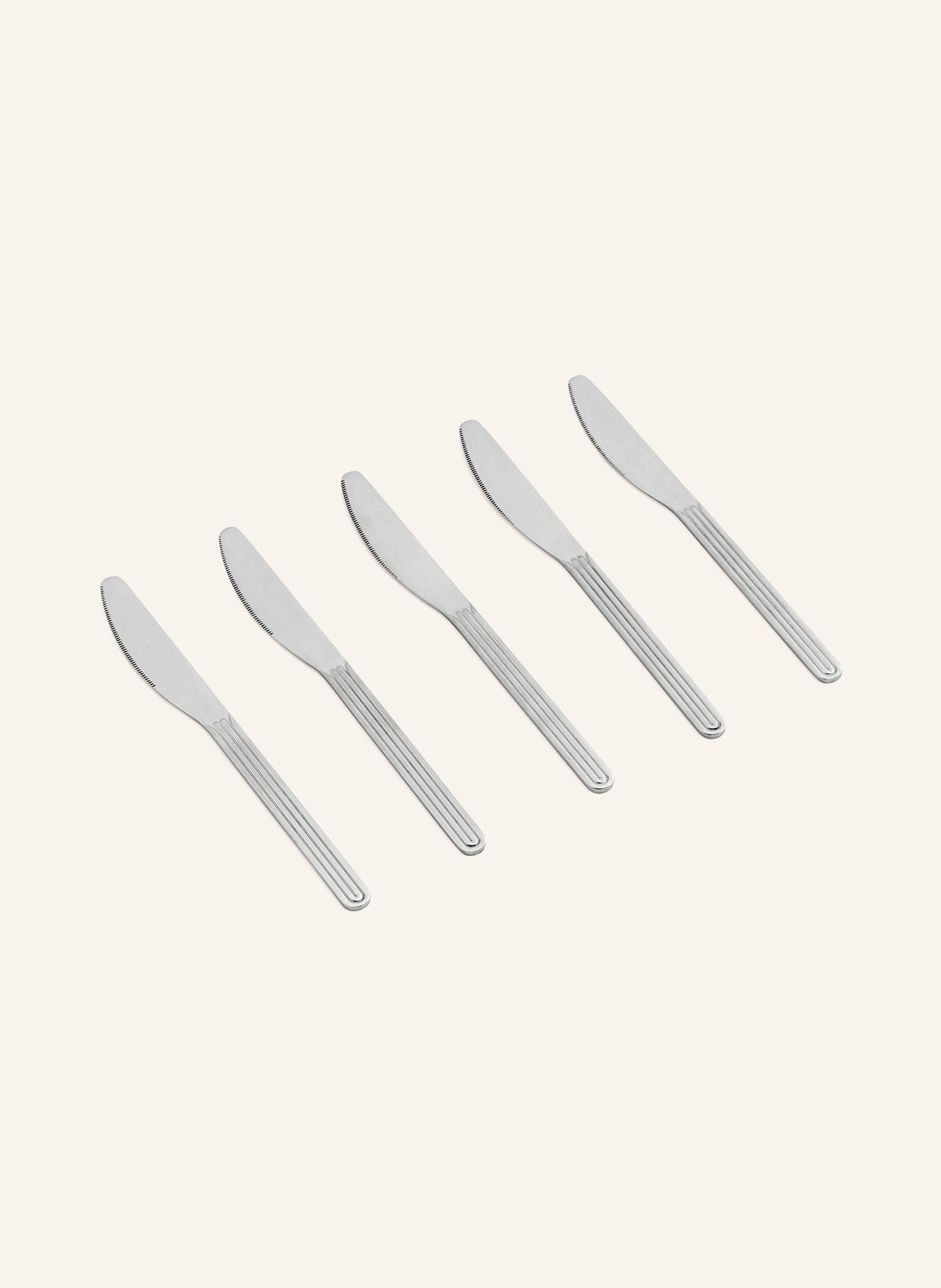 HAY Set van 5 tafelmessen SUNDAY: ZILVER