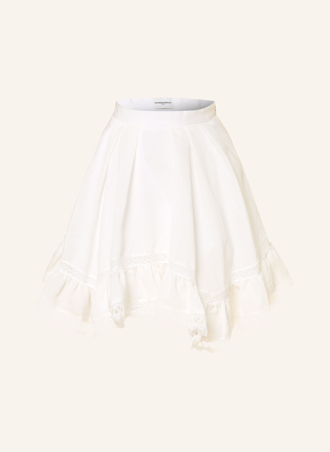 CLAUDIE PIERLOT Rock mit Leinen: ECRU