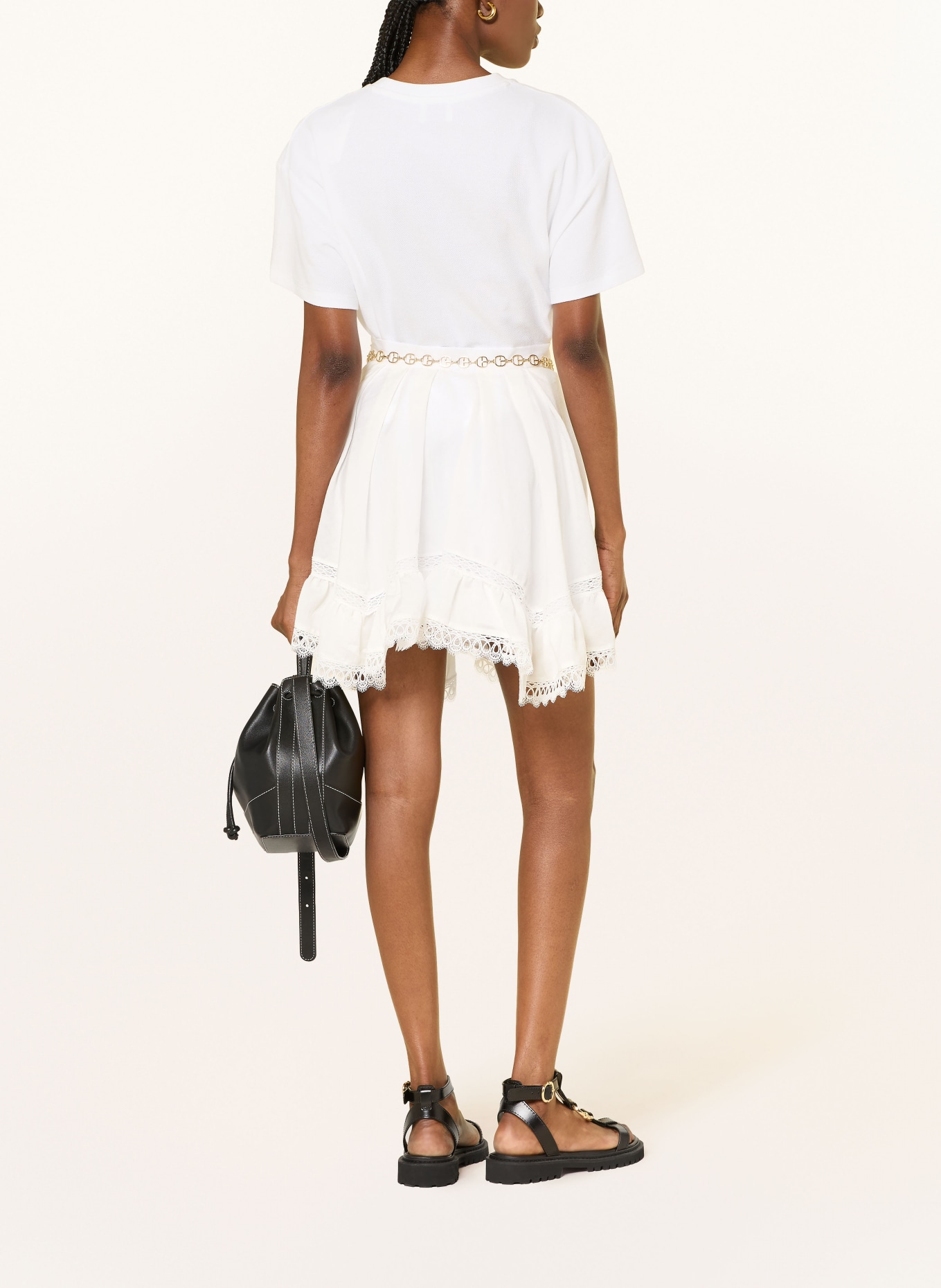 CLAUDIE PIERLOT Rock mit Leinen: ECRU