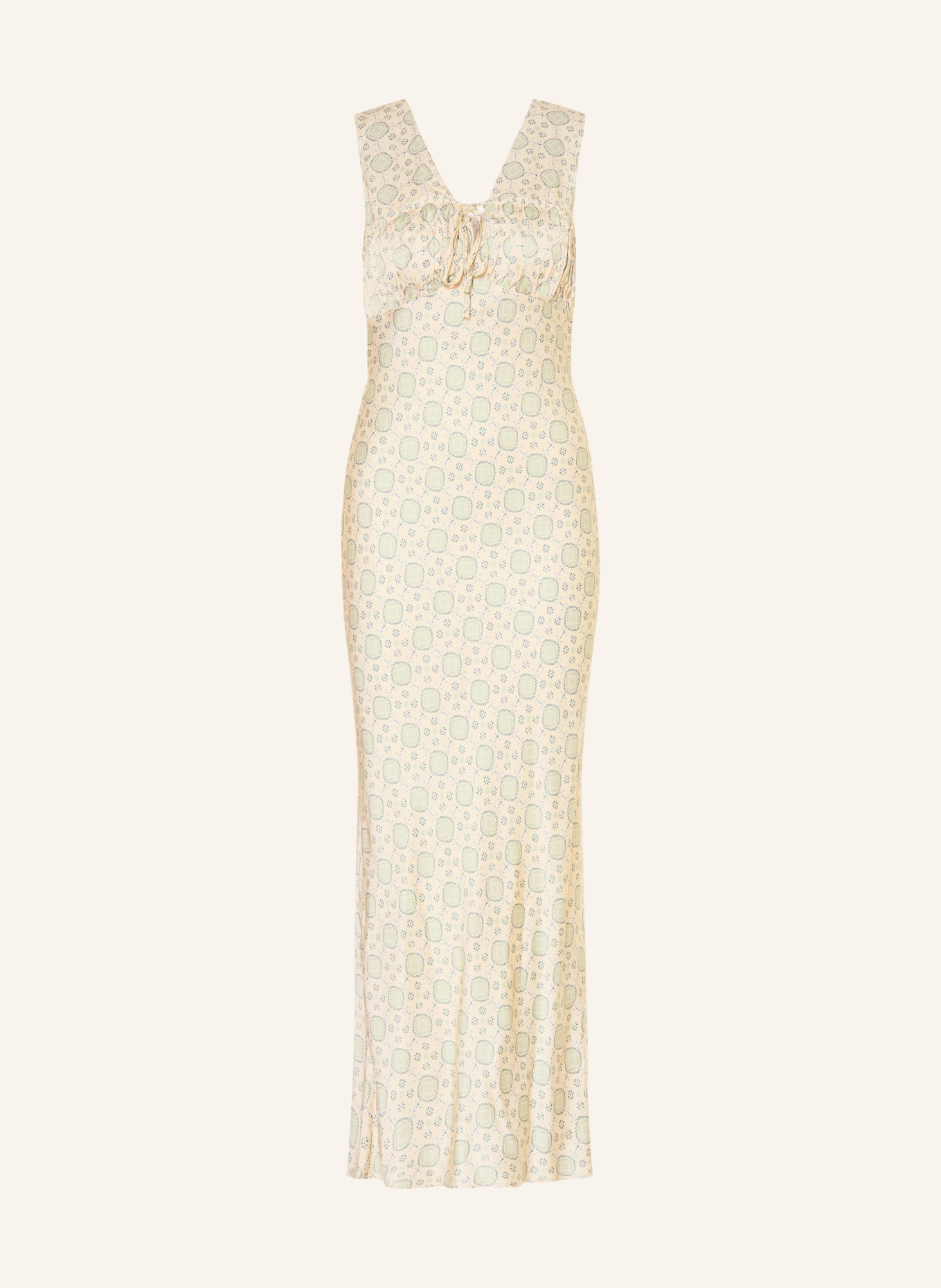 CLAUDIE PIERLOT Satynowa sukienka: KREMOWY / JASNOZIELONY / NIEBIESKI