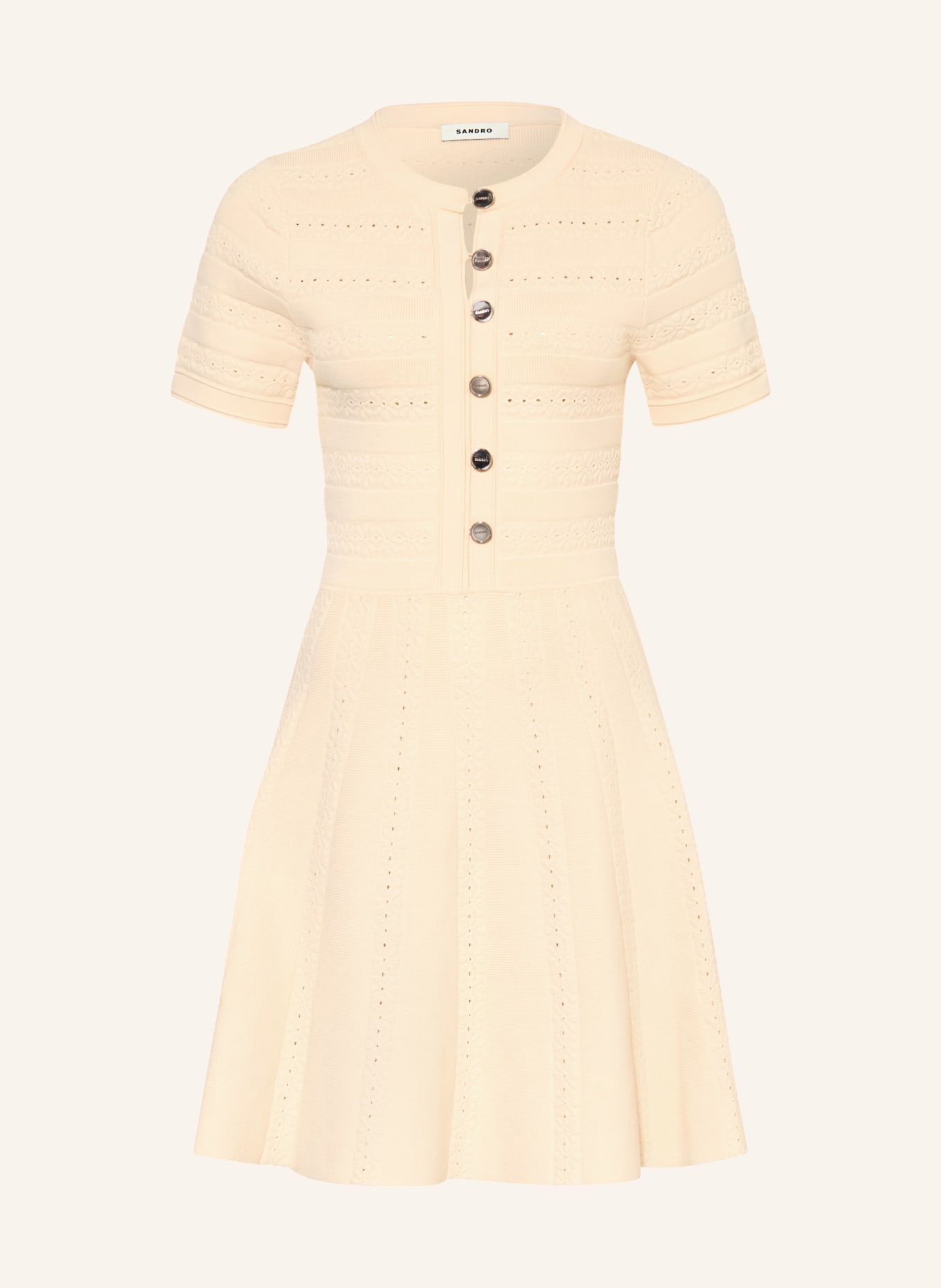 SANDRO Strickkleid: CREME