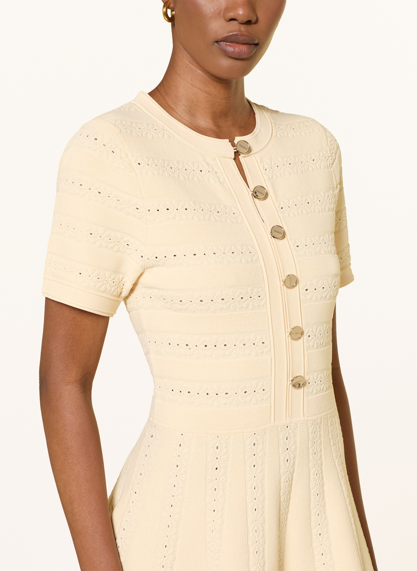 SANDRO Strickkleid: CREME