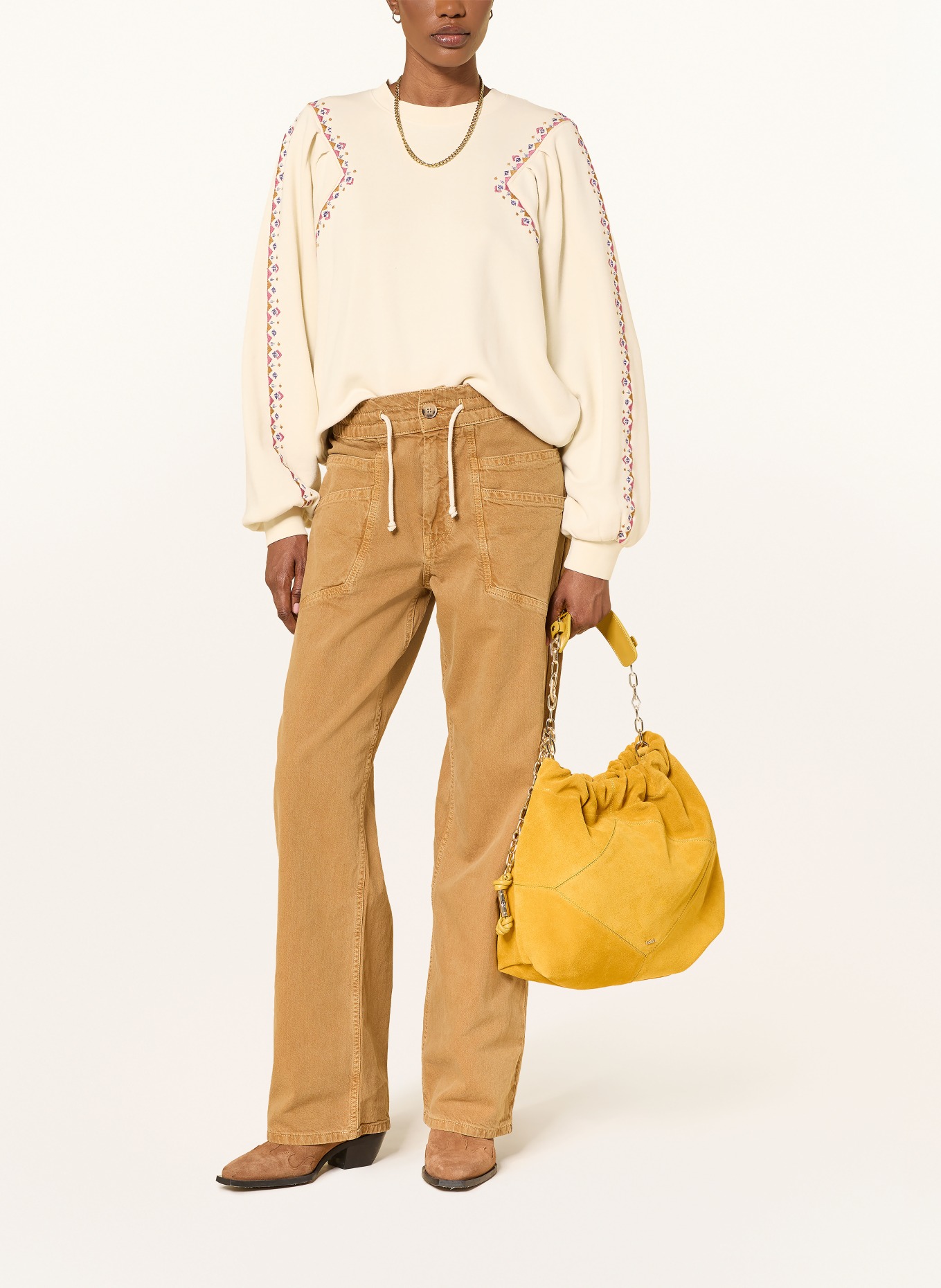ba&sh Sweatshirt MESTA: CREME / ALTROSA / OLIV