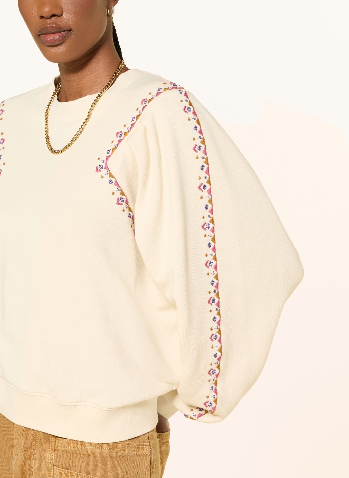 ba&sh Sweatshirt MESTA: CREME / ALTROSA / OLIV