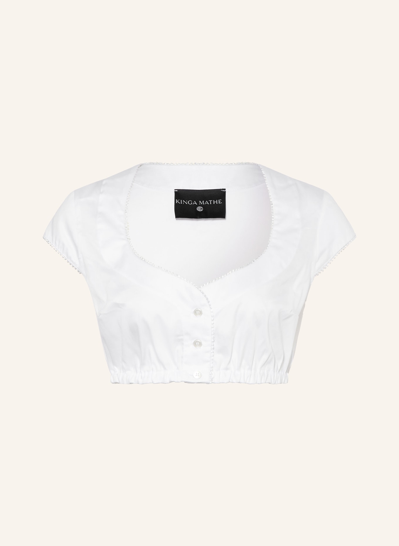 KINGA MATHE Dirndlbluse SAMANTHA: WEISS