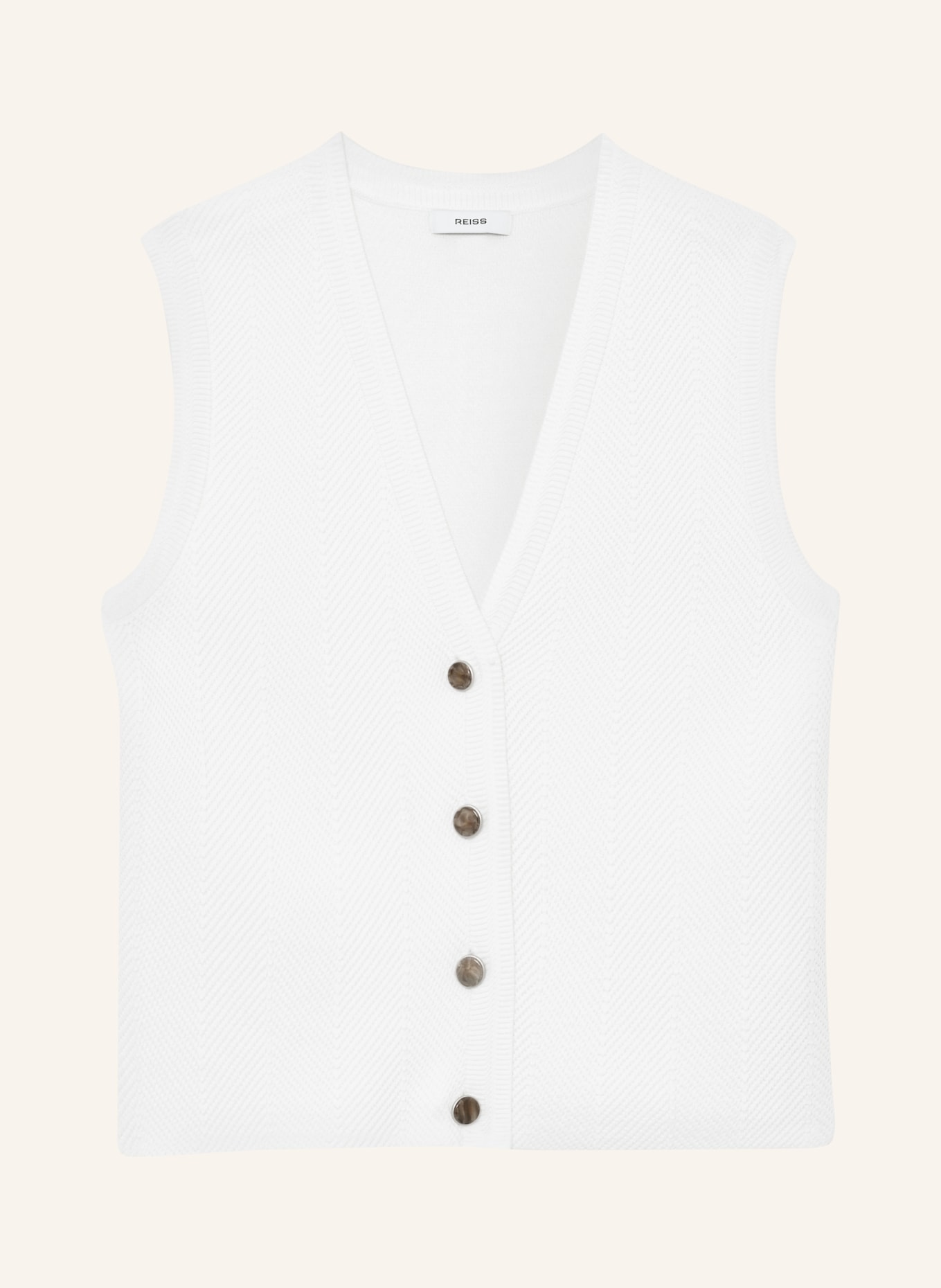 REISS Gebreid vest RIA: WIT