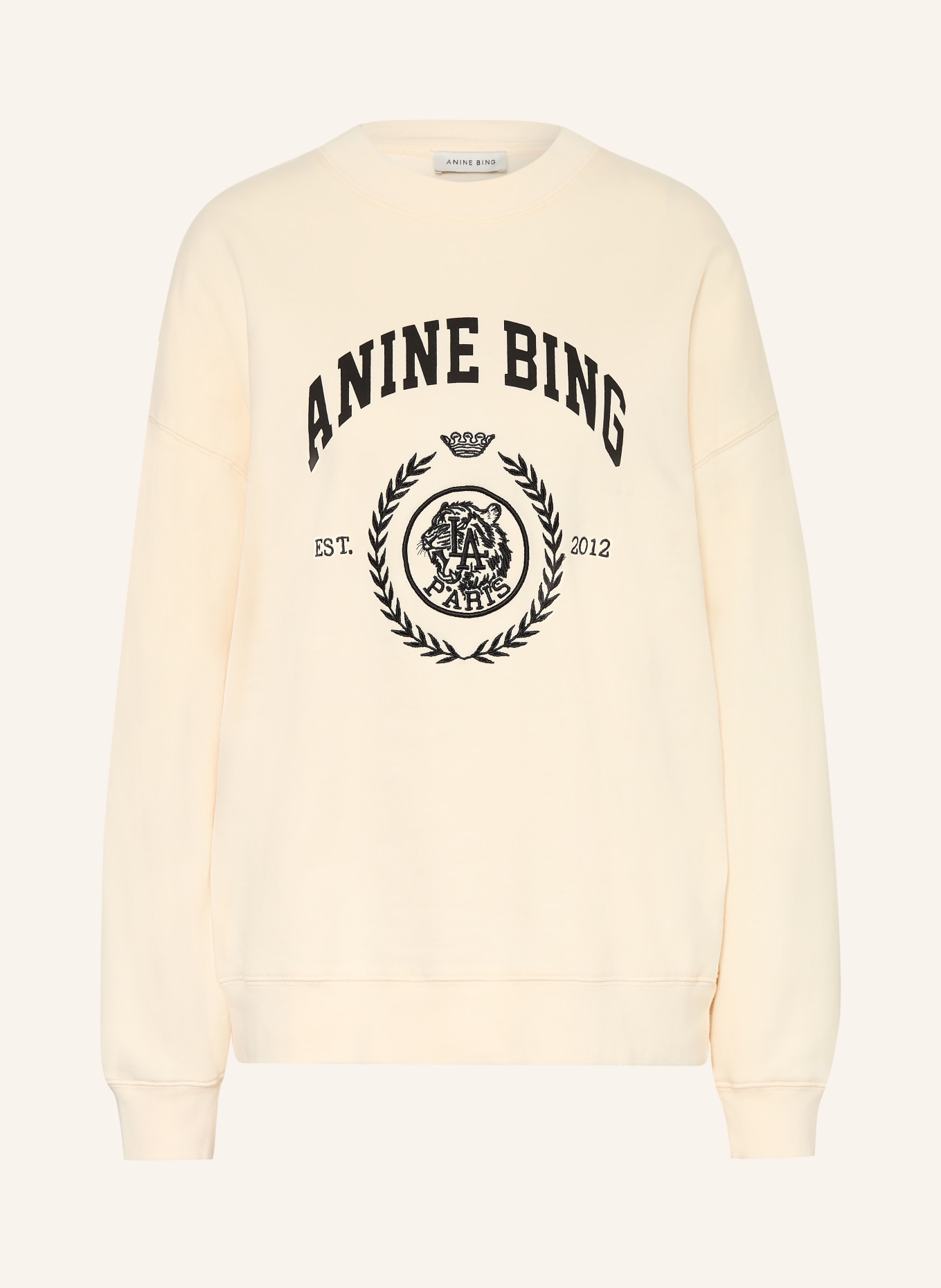 ANINE BING Sweatshirt MILES: LICHTGEEL / ZWART