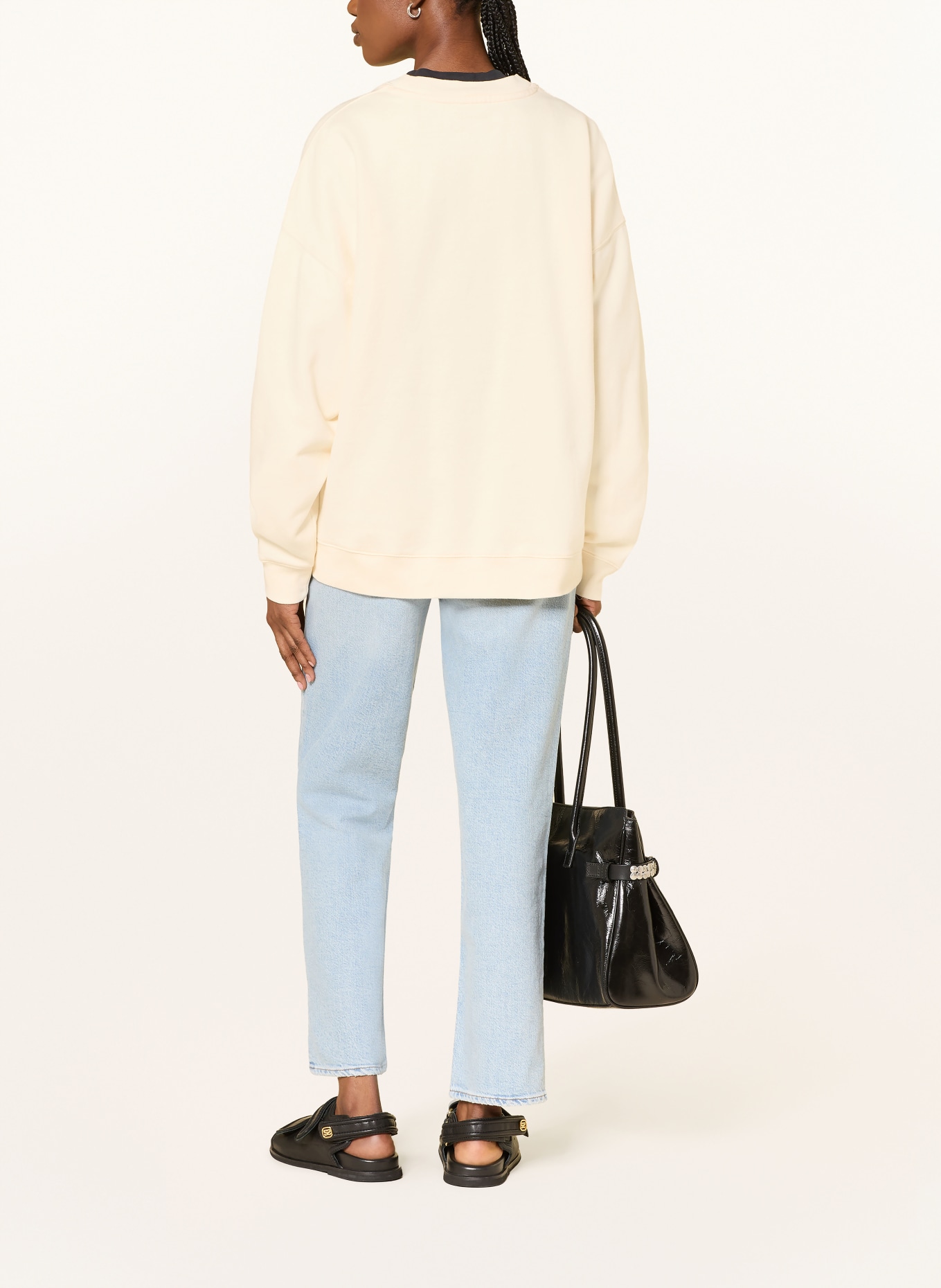 ANINE BING Sweatshirt MILES: LICHTGEEL / ZWART