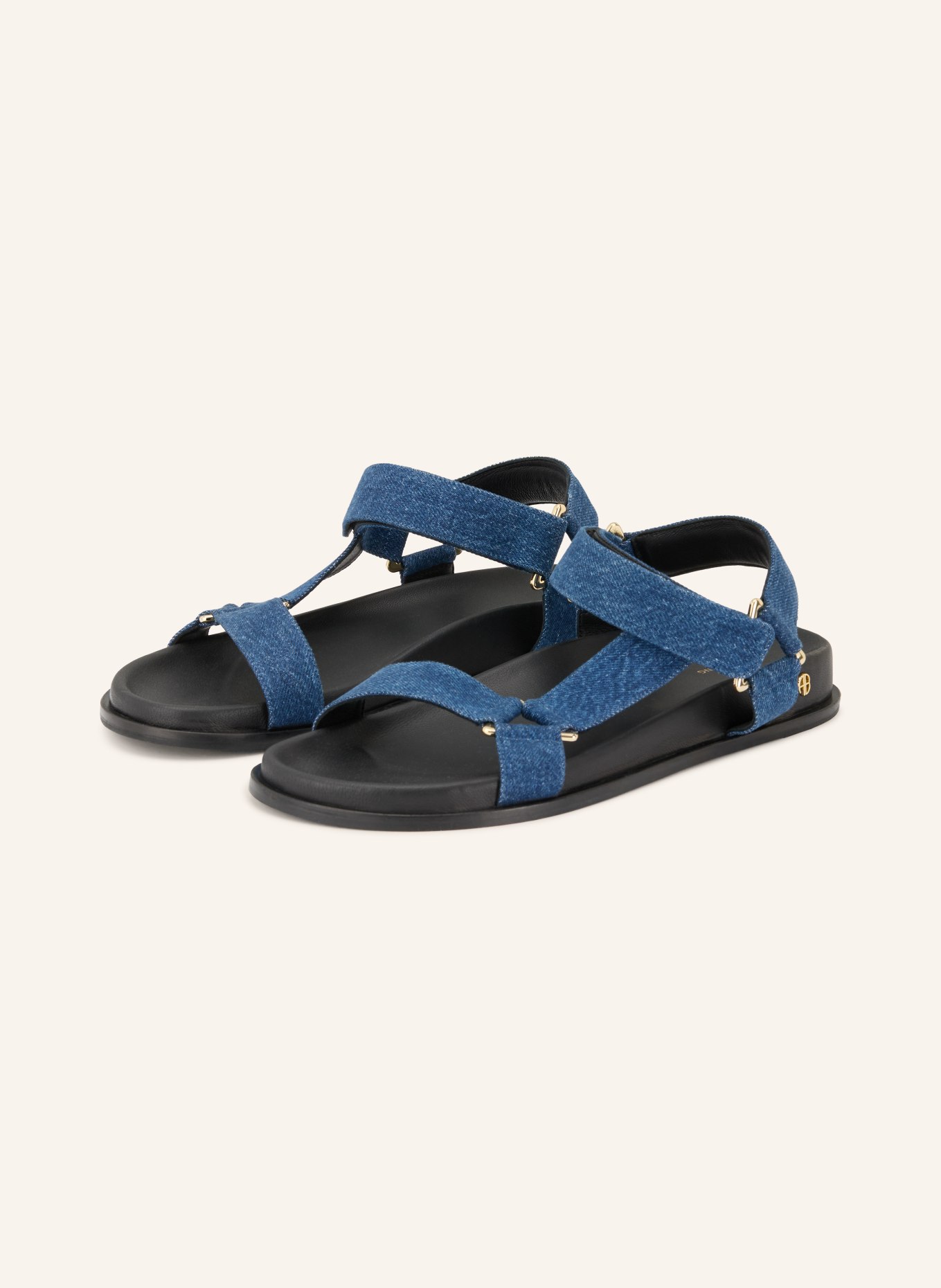ANINE BING Sandalen JESS: DUNKELBLAU / GOLD