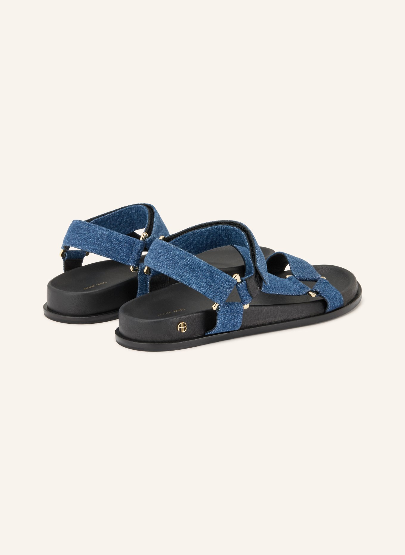 ANINE BING Sandalen JESS: DUNKELBLAU / GOLD