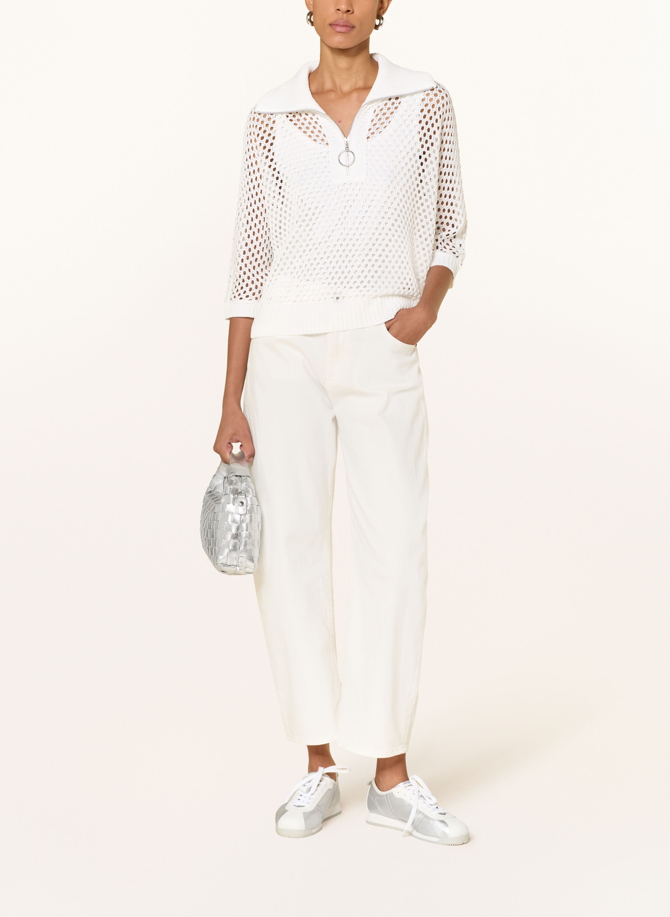 Joseph Ribkoff T-shirt with 3/4 sleeves: WHITE