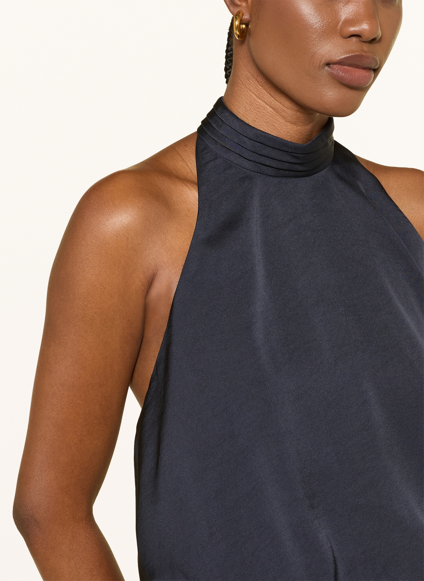 CLAUDIE PIERLOT Blusentop aus Satin: DUNKELBLAU