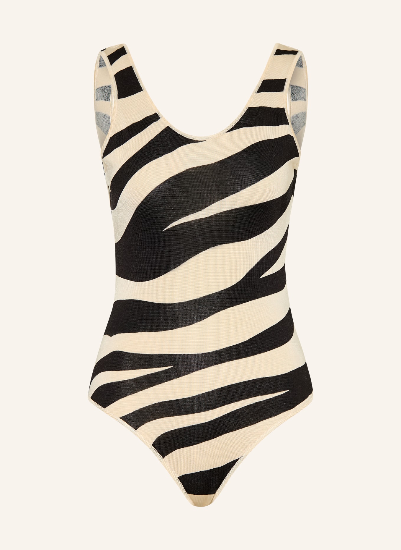 SANDRO Strickbody: ECRU / SCHWARZ