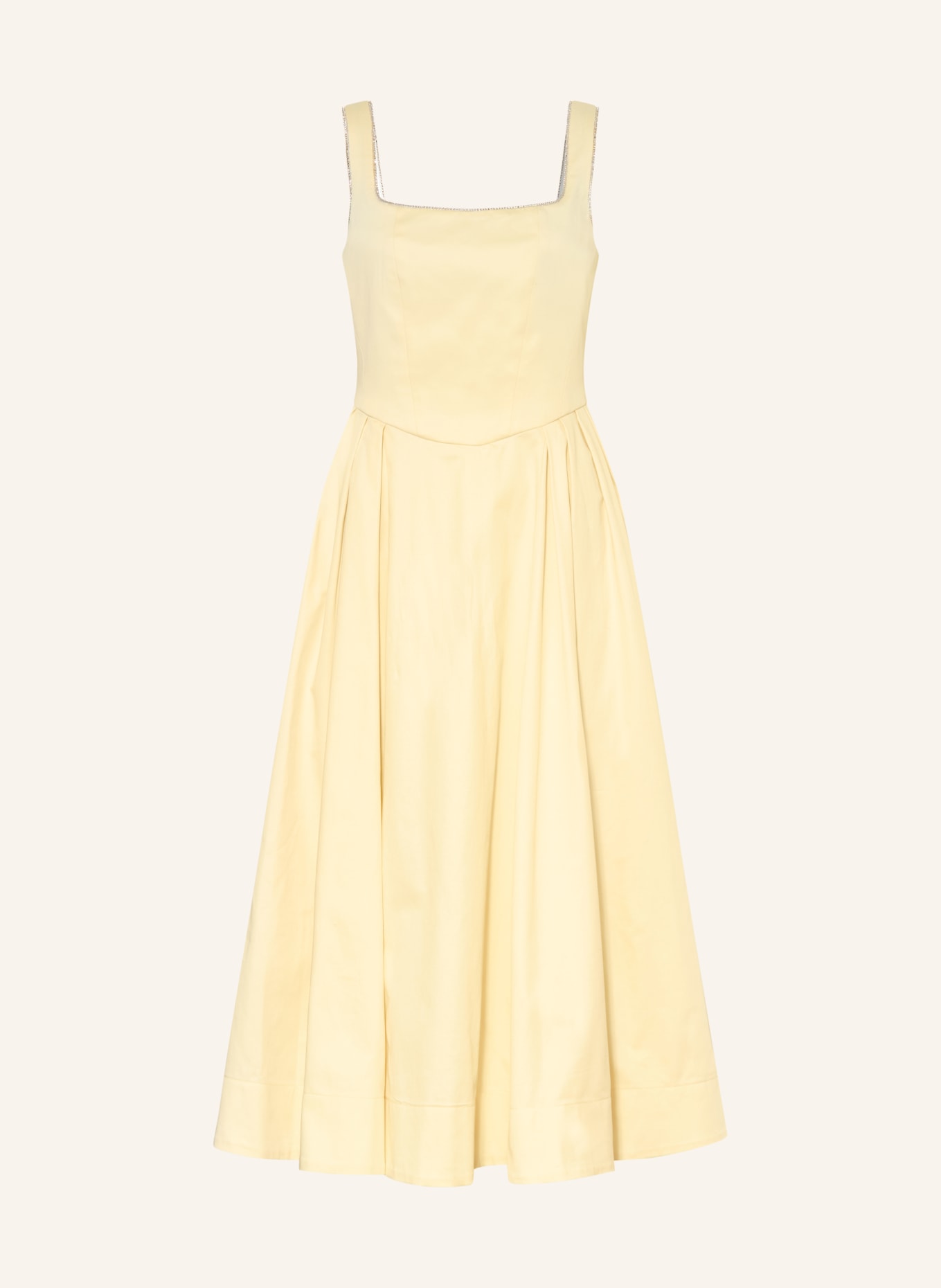 maje Kleid mit Schmucksteinen: HELLGELB