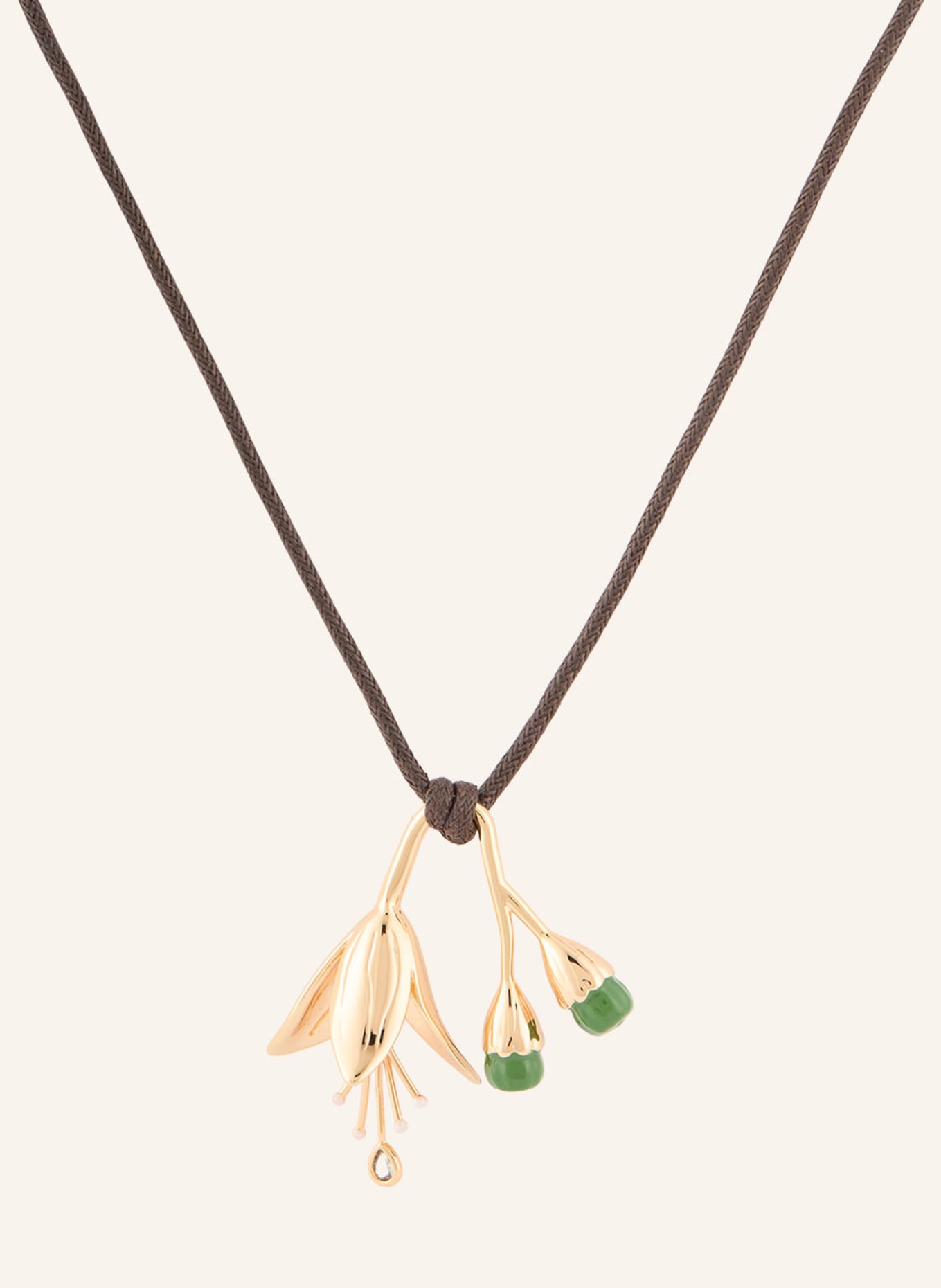 maje Halskette: GOLD / DUNKELBRAUN / GRÜN