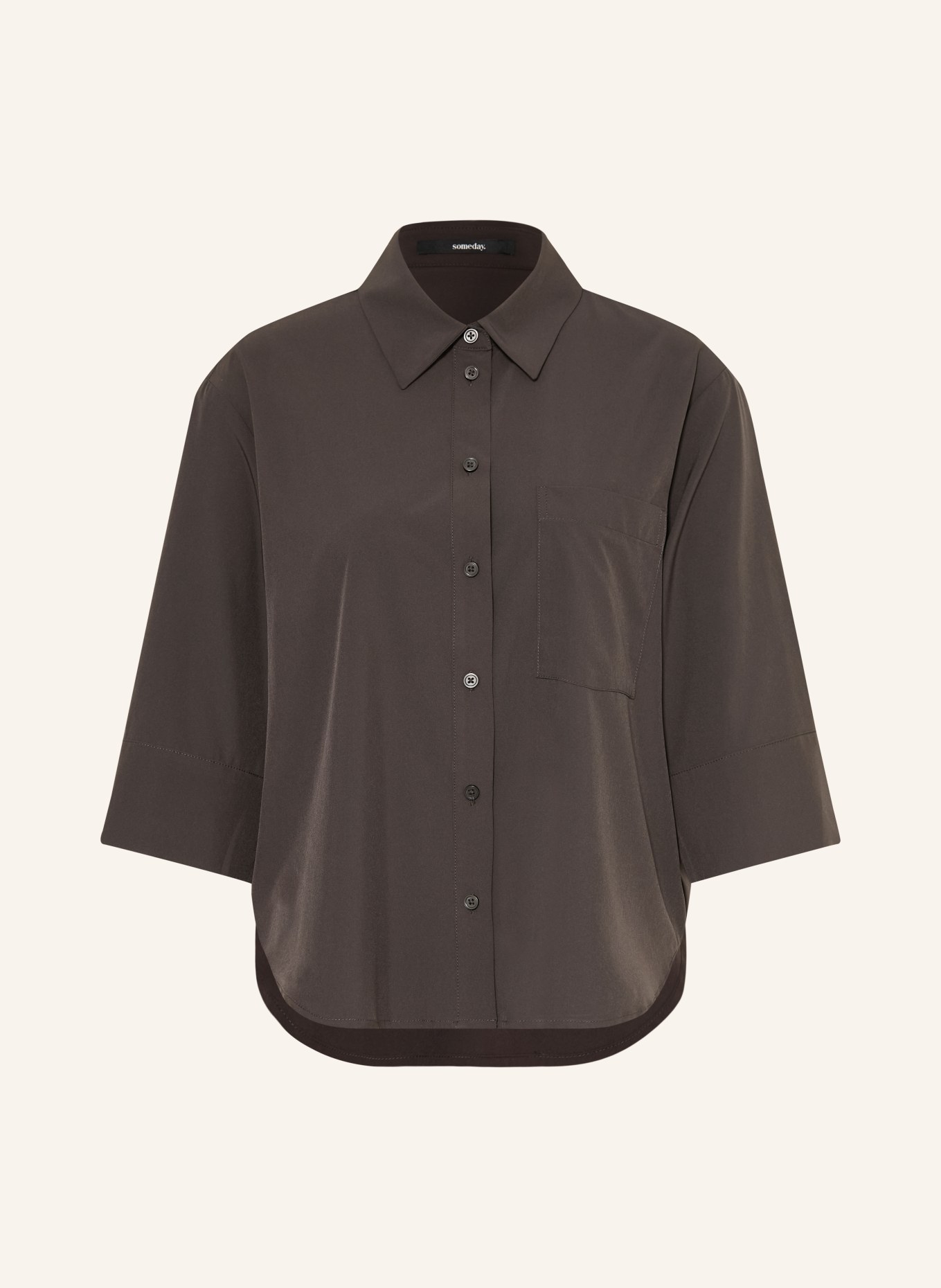 someday ZANARLIE shirt with 3/4 sleeves: DARK BROWN