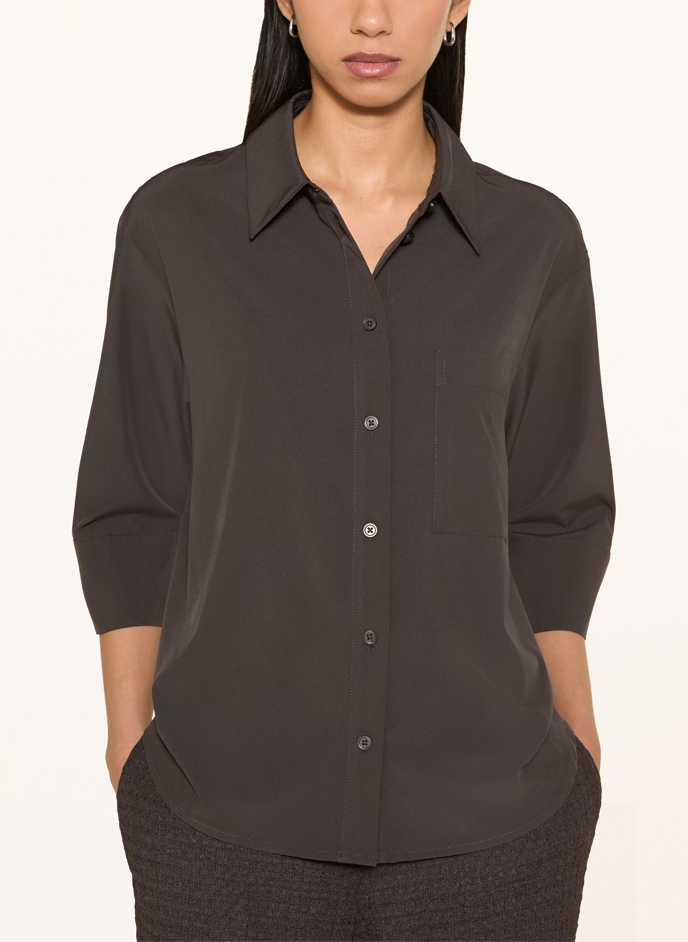 someday ZANARLIE shirt with 3/4 sleeves: DARK BROWN