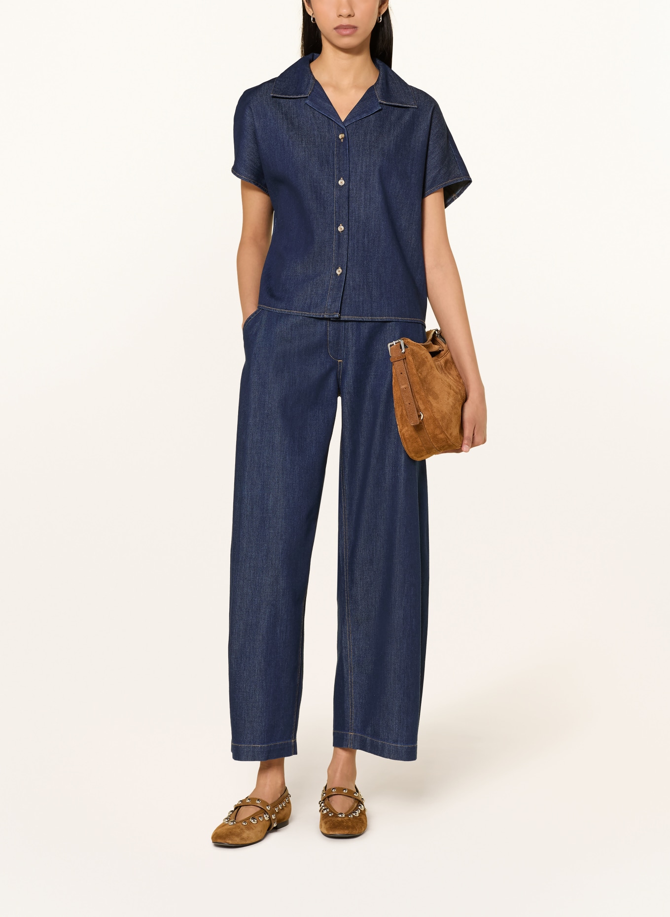 someday Bluză ZONDRA cu aspect de denim: ALBASTRU ÎNCHIS