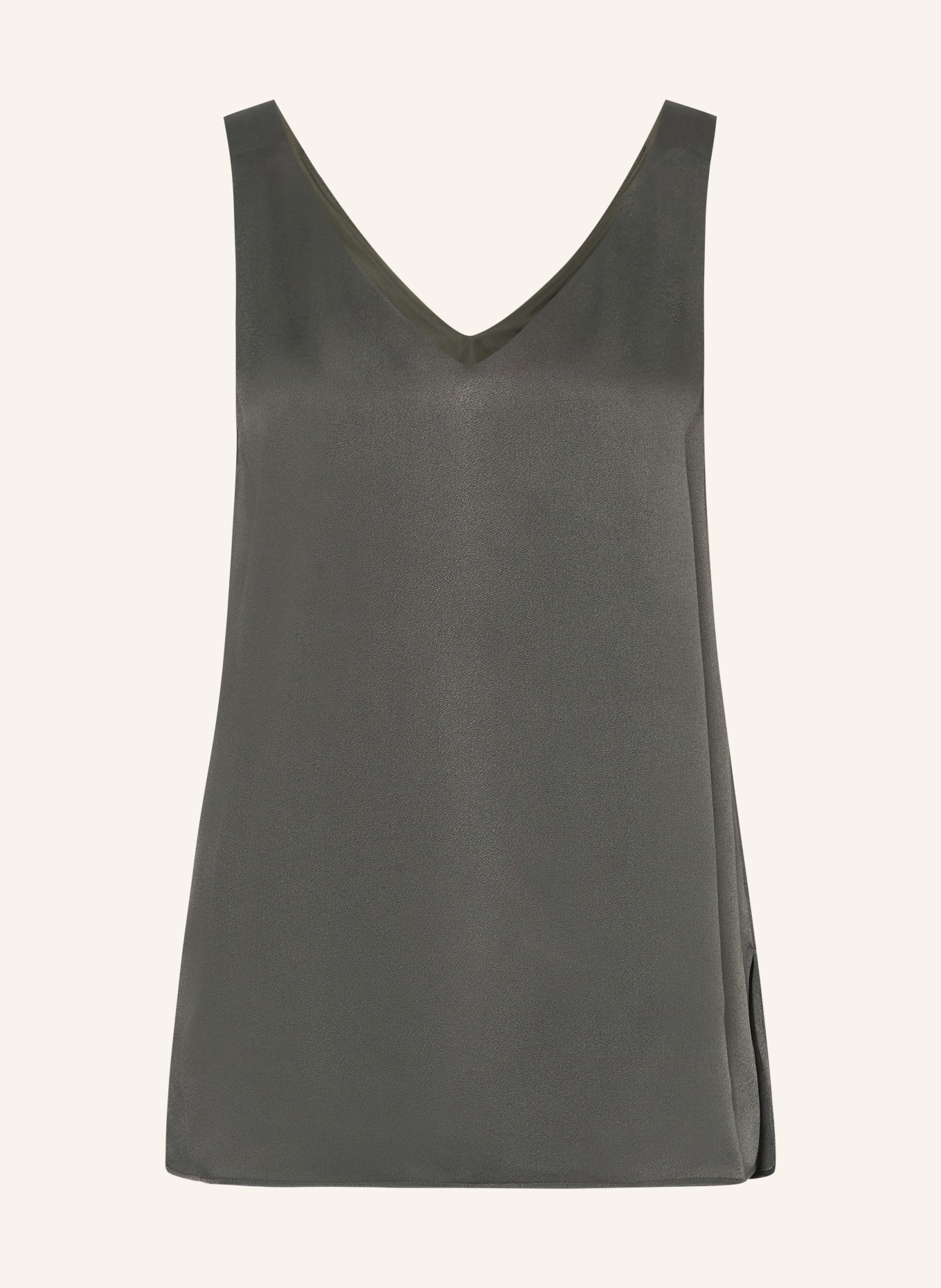someday ZOVI satin blouse top: DARK GREEN