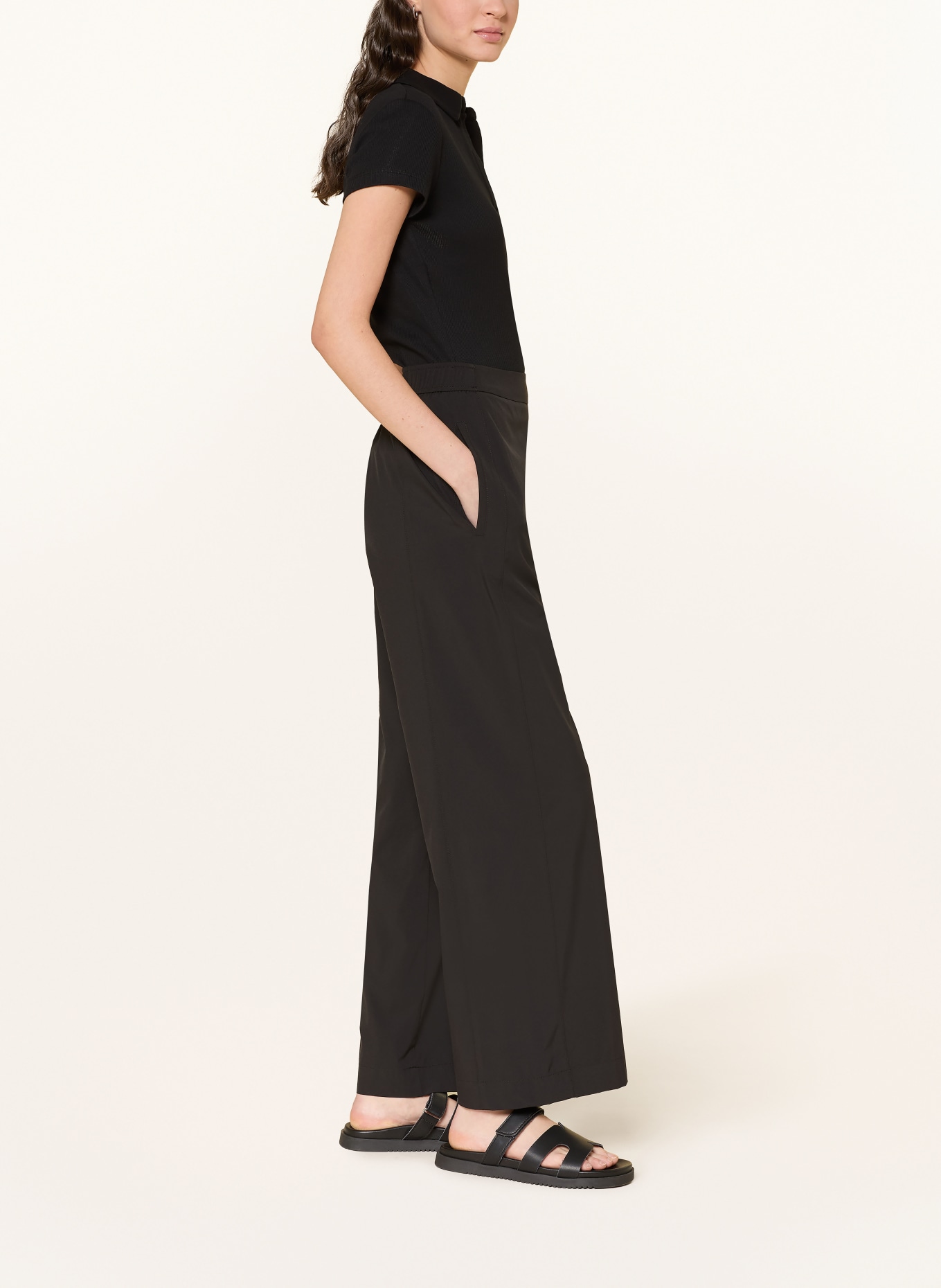someday CHARLIE WIDE LINE wide-leg pants: BLACK