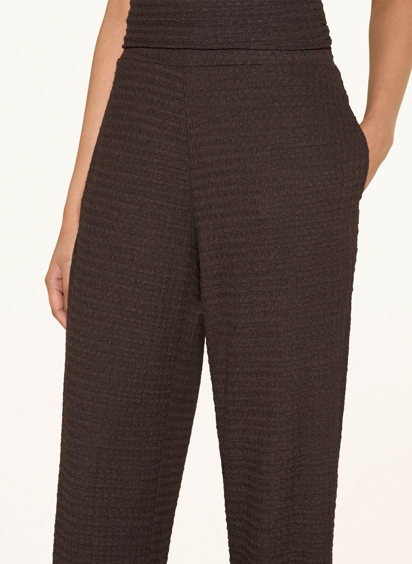 someday CHARLIE WIDE Jersey Pants: DARK BROWN