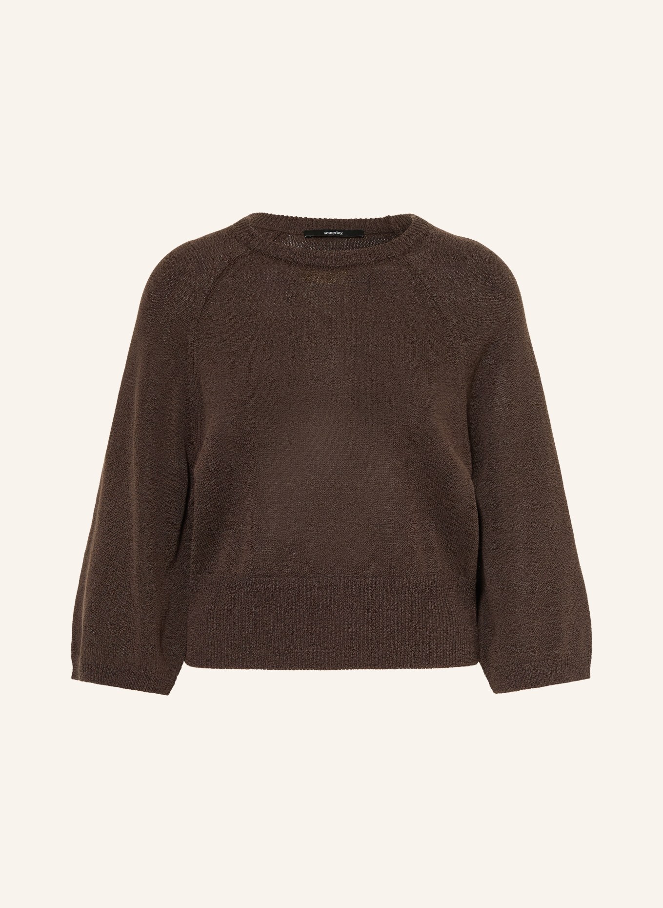 someday TILIAH Sweater with 3/4-Length Sleeves: DARK BROWN