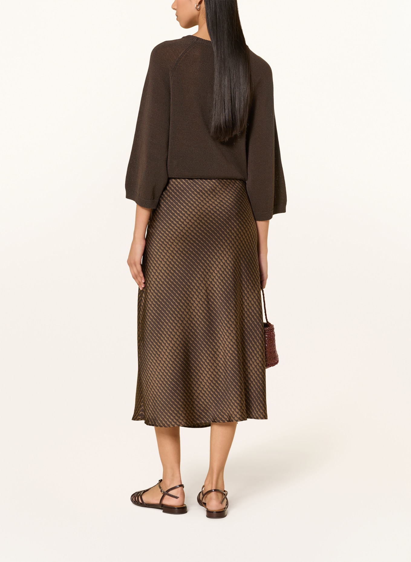 someday TILIAH Sweater with 3/4-Length Sleeves: DARK BROWN