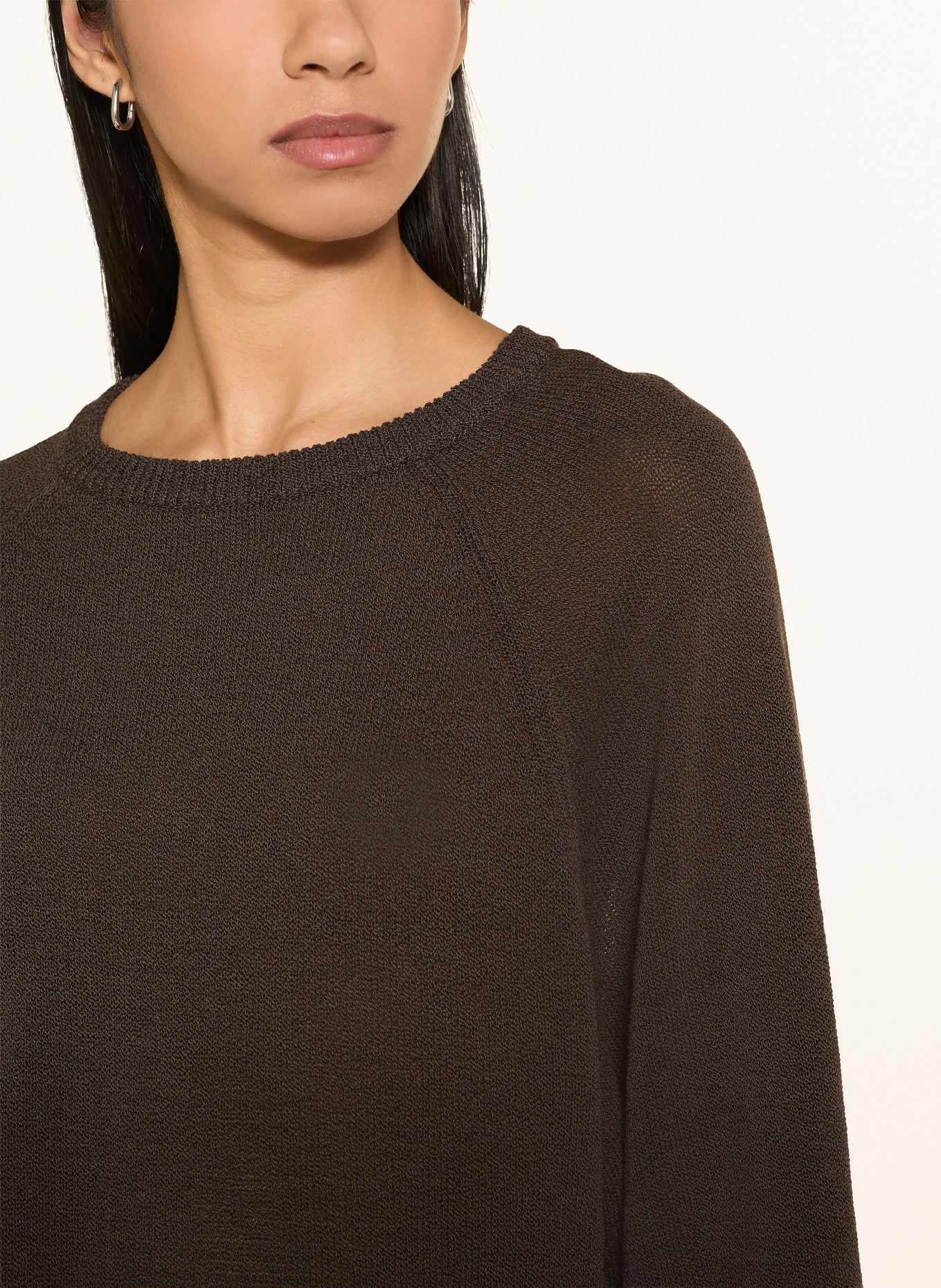 someday TILIAH Sweater with 3/4-Length Sleeves: DARK BROWN