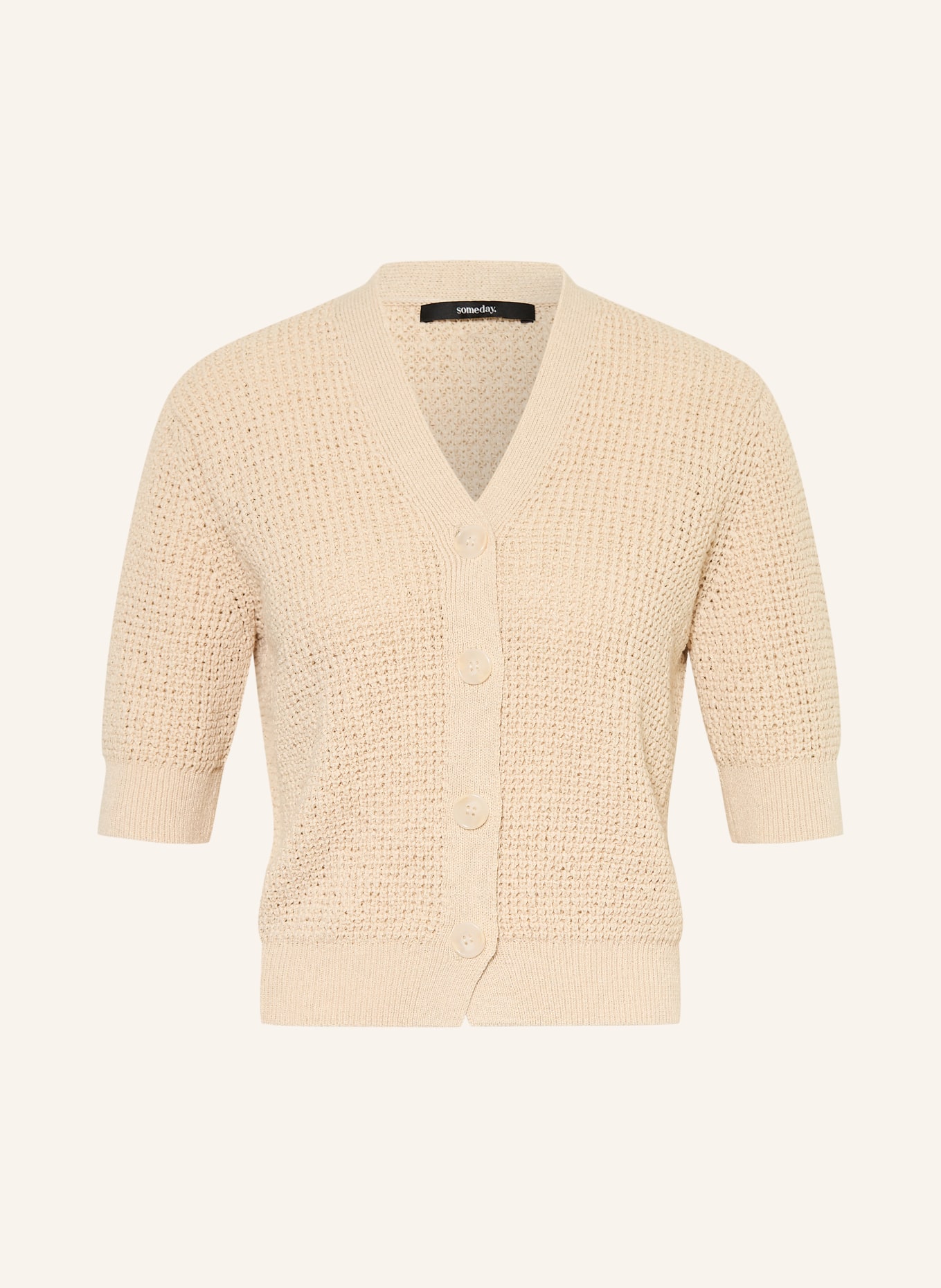 someday Strickjacke TEMMY mit 3/4-Arm: BEIGE